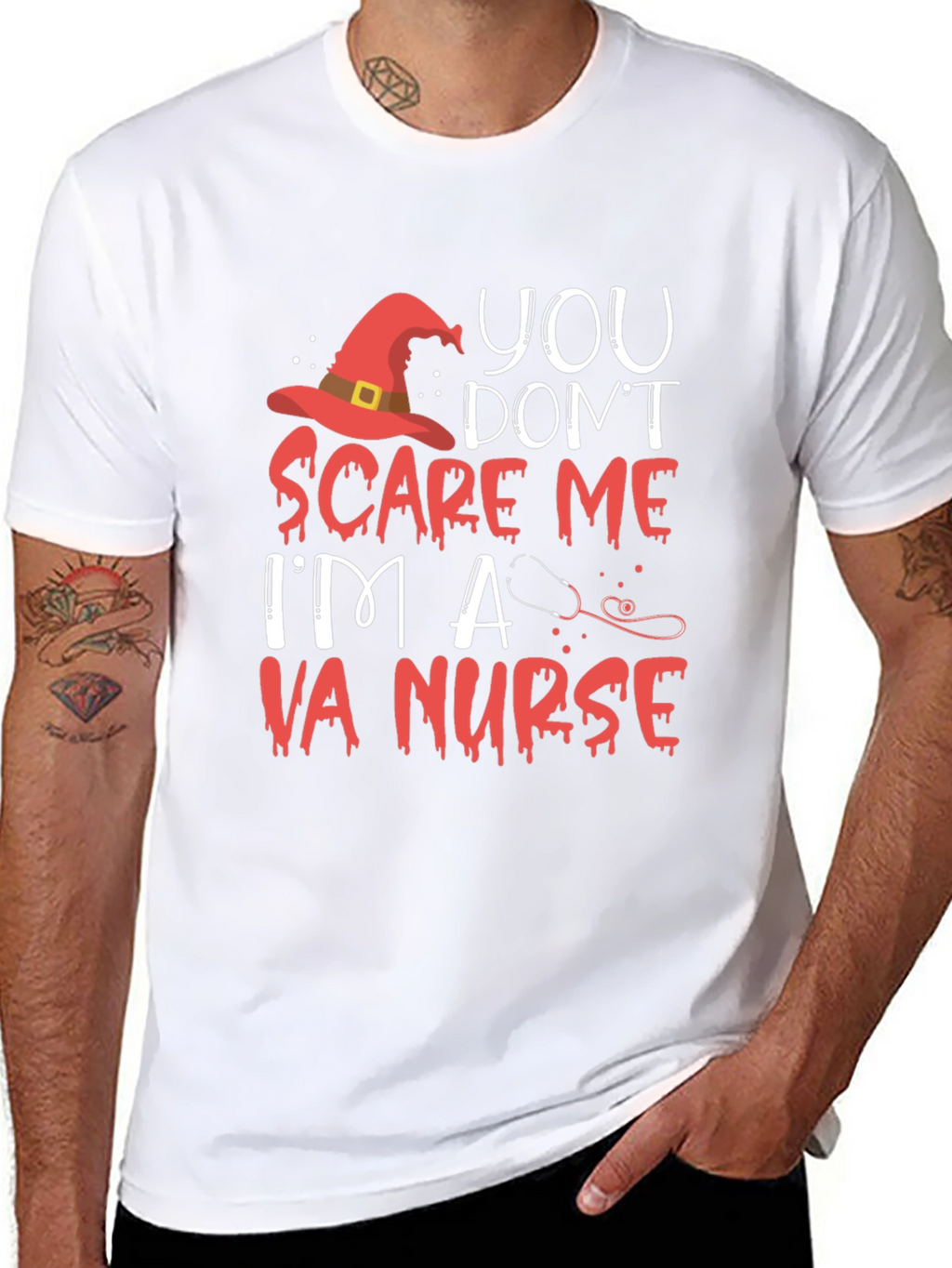 VA Nurse Halloween T-Shirt - You Dont Scare Me