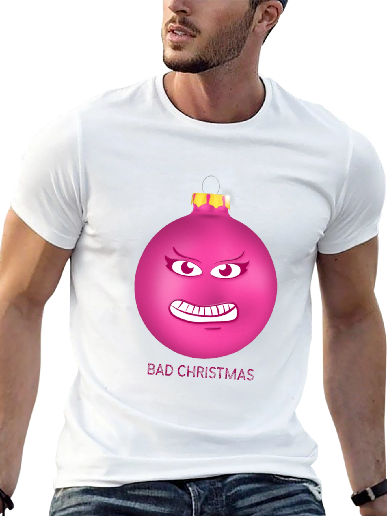 Bad Christmas Ornament Funny Graphic T-Shirt