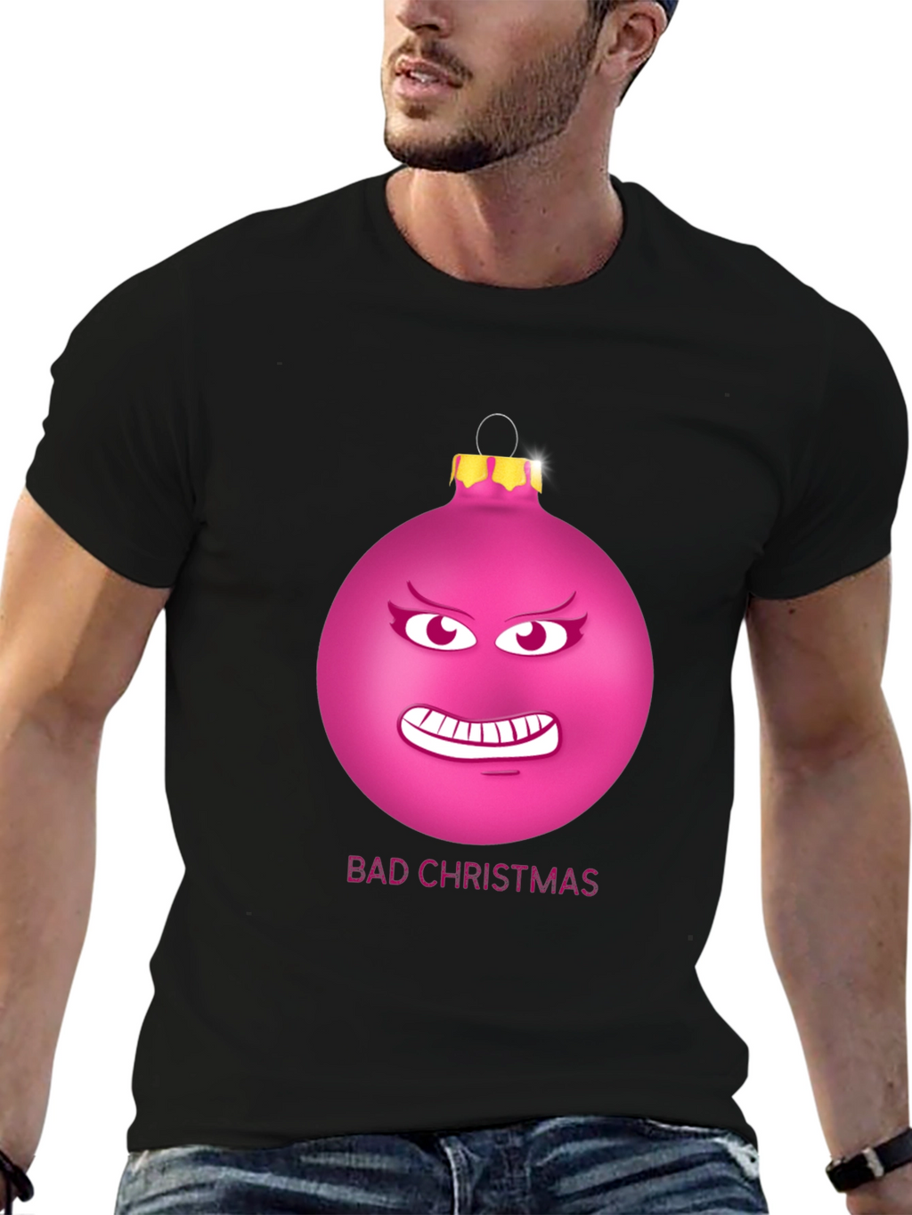 Bad Christmas Ornament Funny Graphic T-Shirt