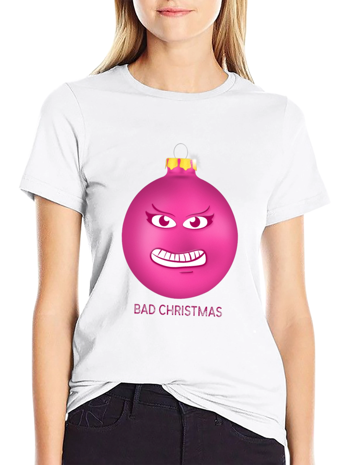 Bad Christmas Ornament Funny Graphic T-Shirt
