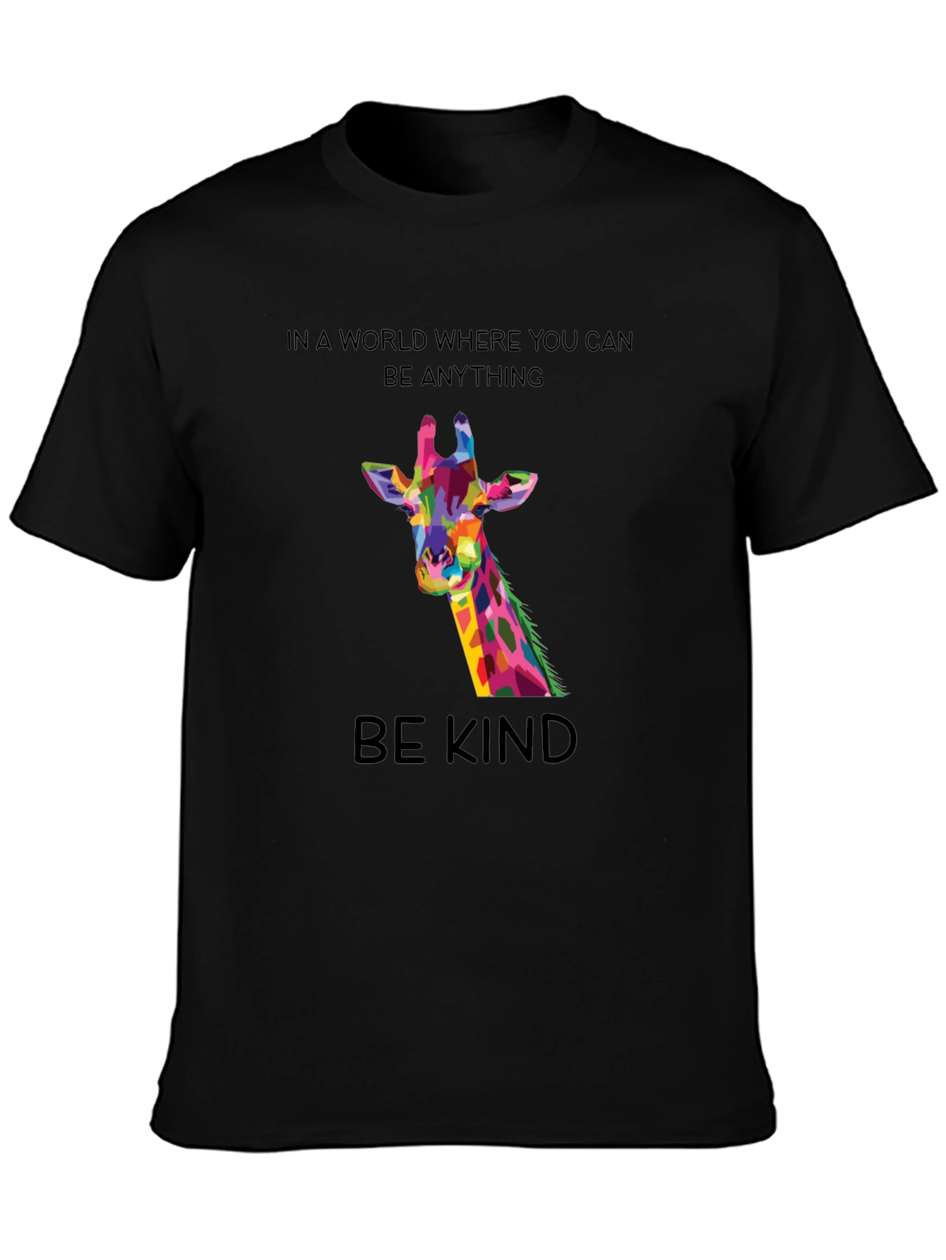 Be Kind Giraffe Tee - Unique Colorful Design