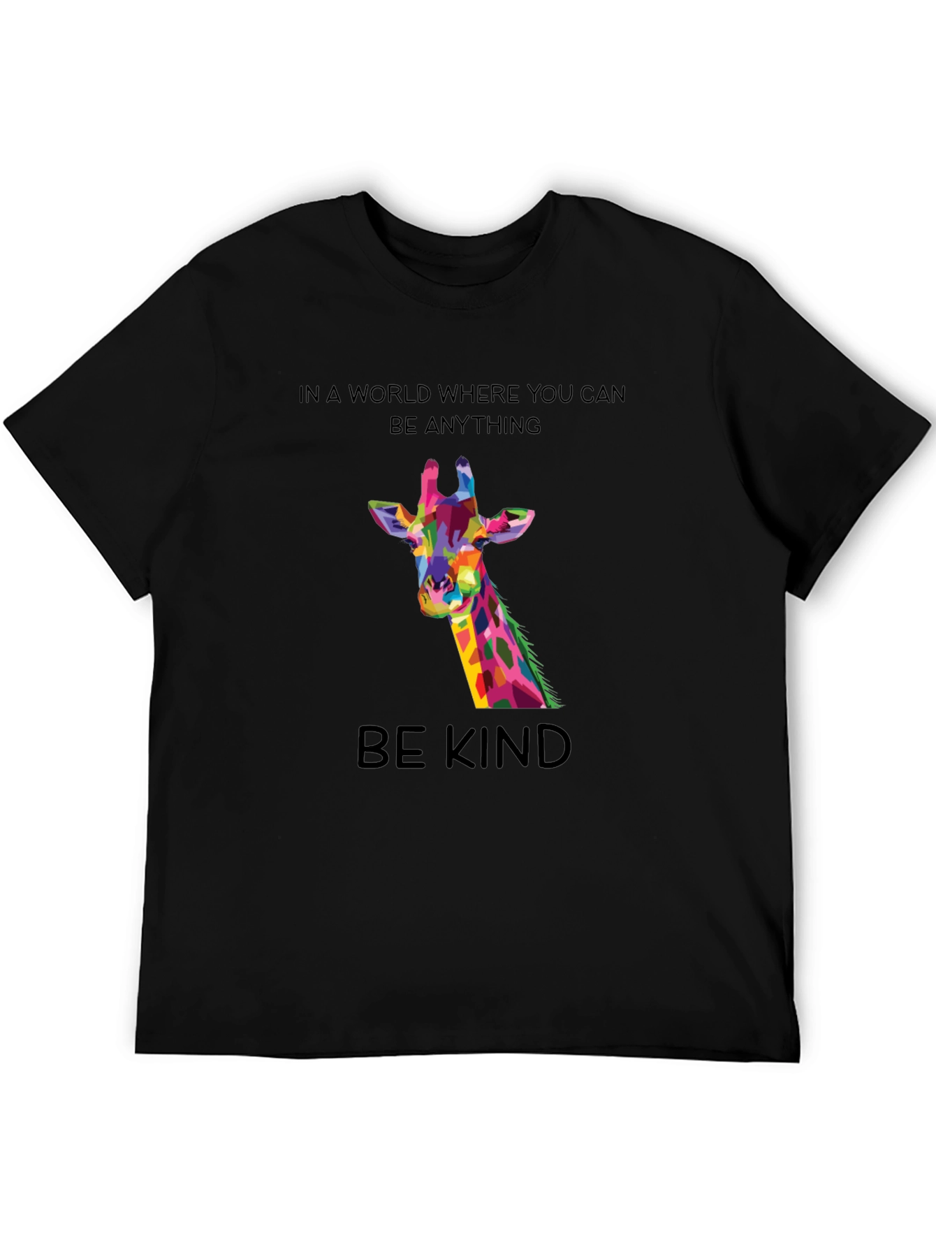 Be Kind Giraffe Tee - Unique Colorful Design