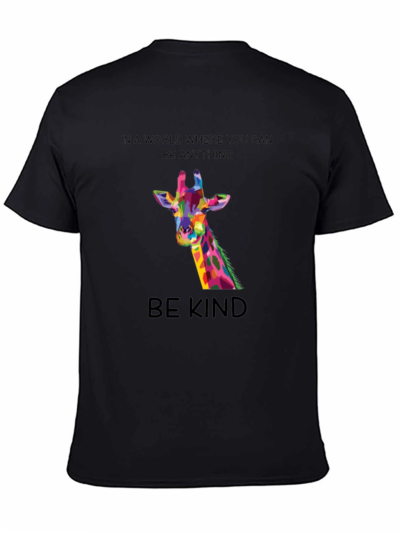 Be Kind Giraffe Tee - Unique Colorful Design