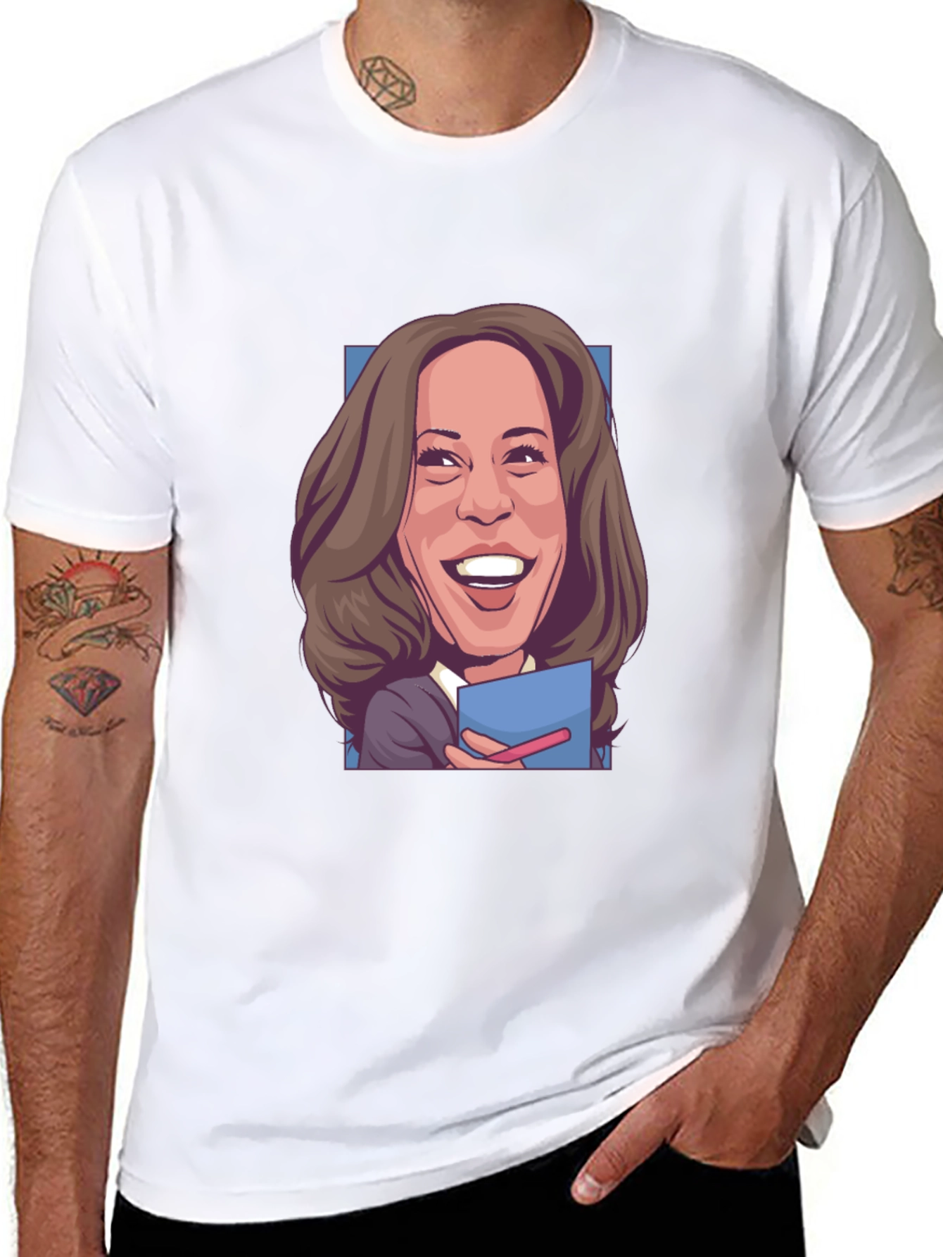 Kamala Harris Cartoon Graphic T-Shirt