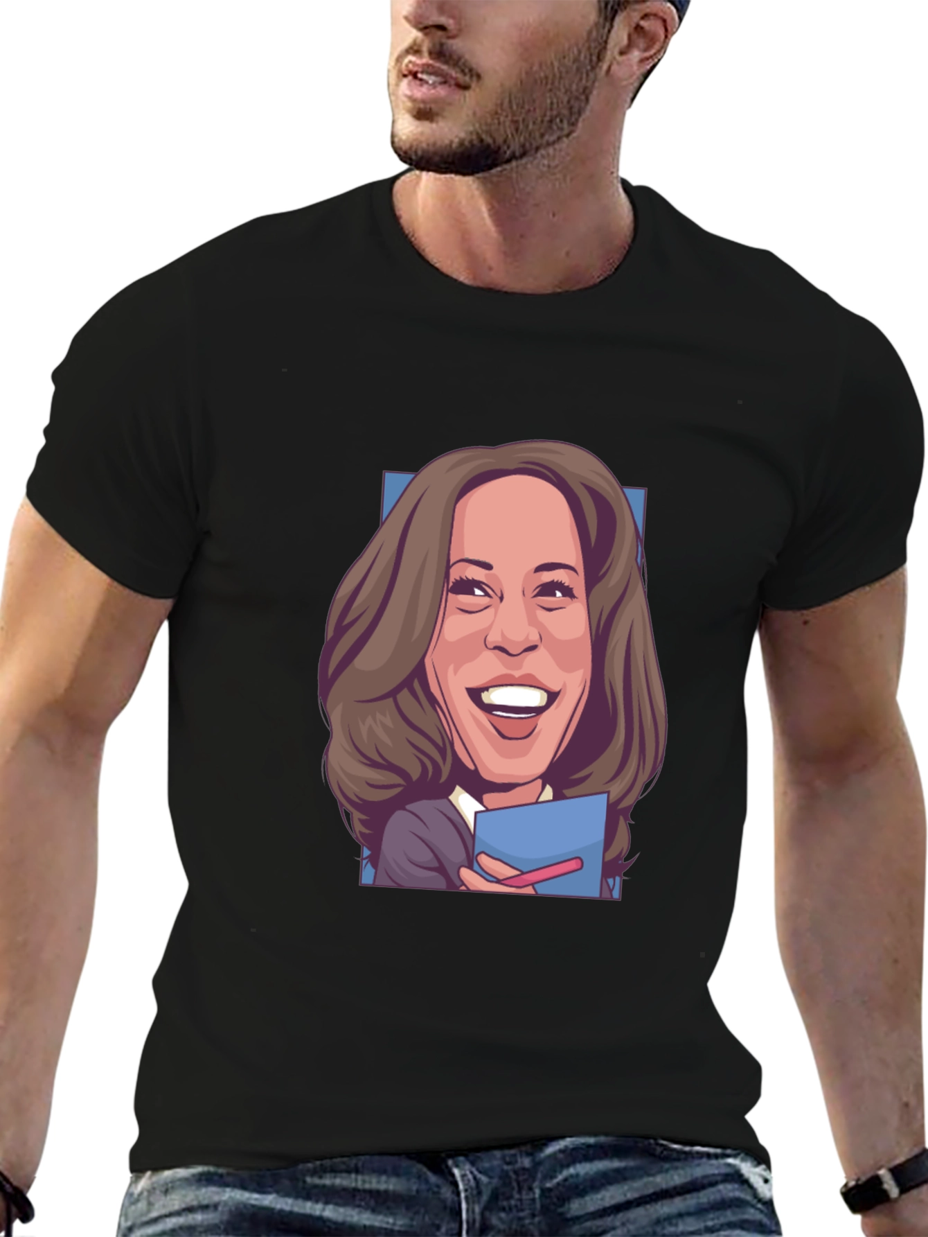 Kamala Harris Cartoon Graphic T-Shirt