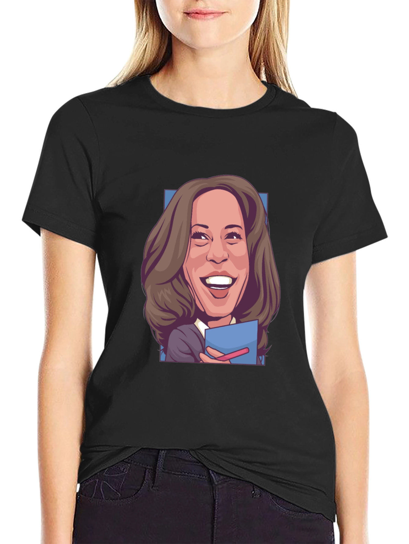 Kamala Harris Cartoon Graphic T-Shirt
