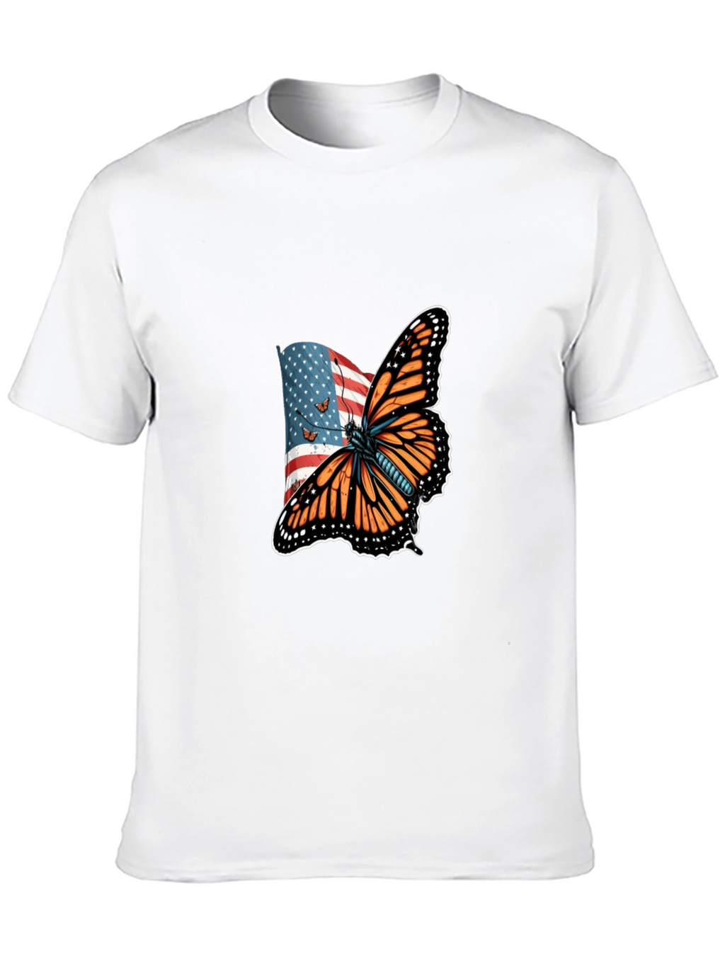 American Flag Butterfly Graphic T-Shirt