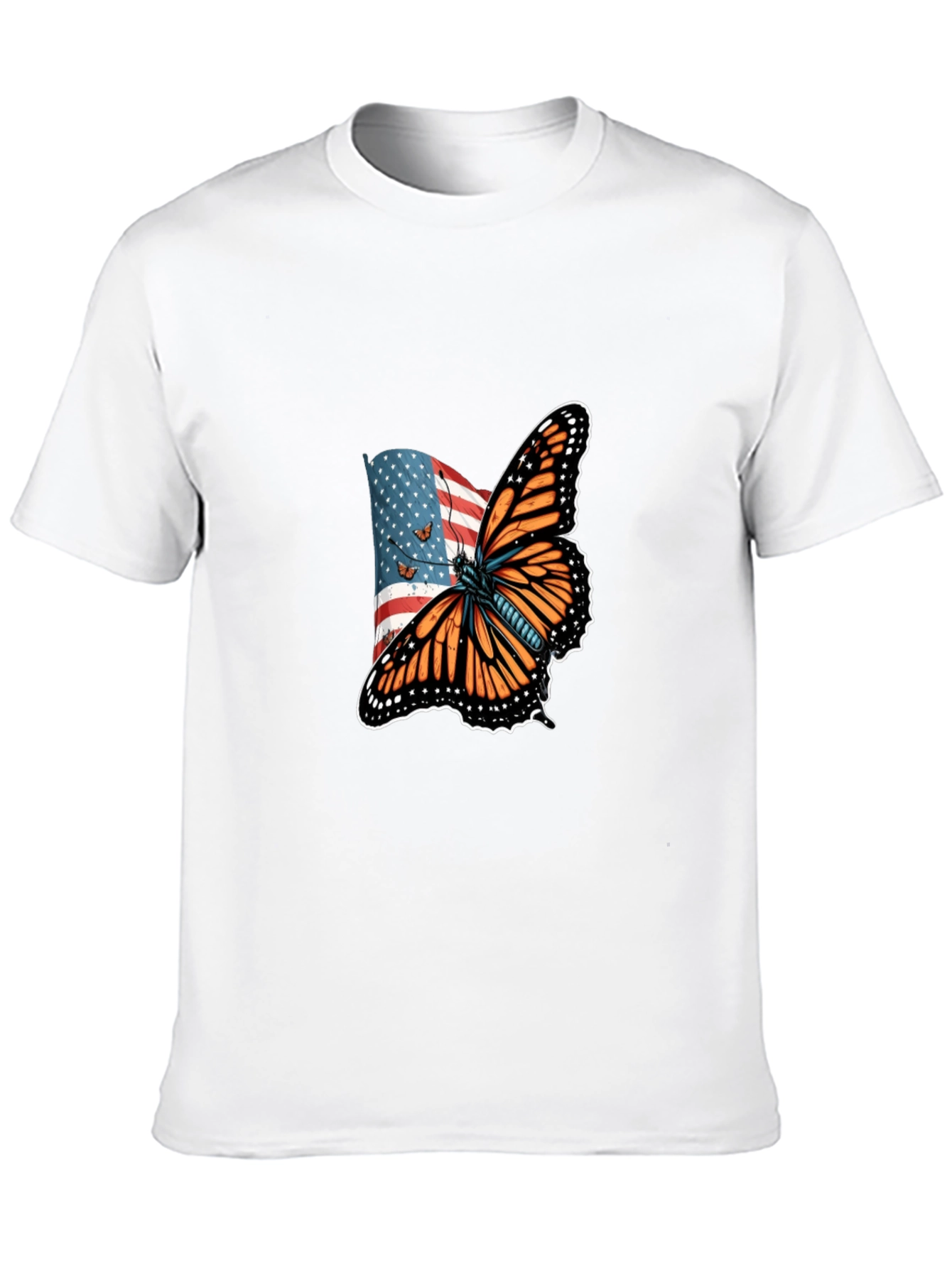 American Flag Butterfly Graphic T-Shirt