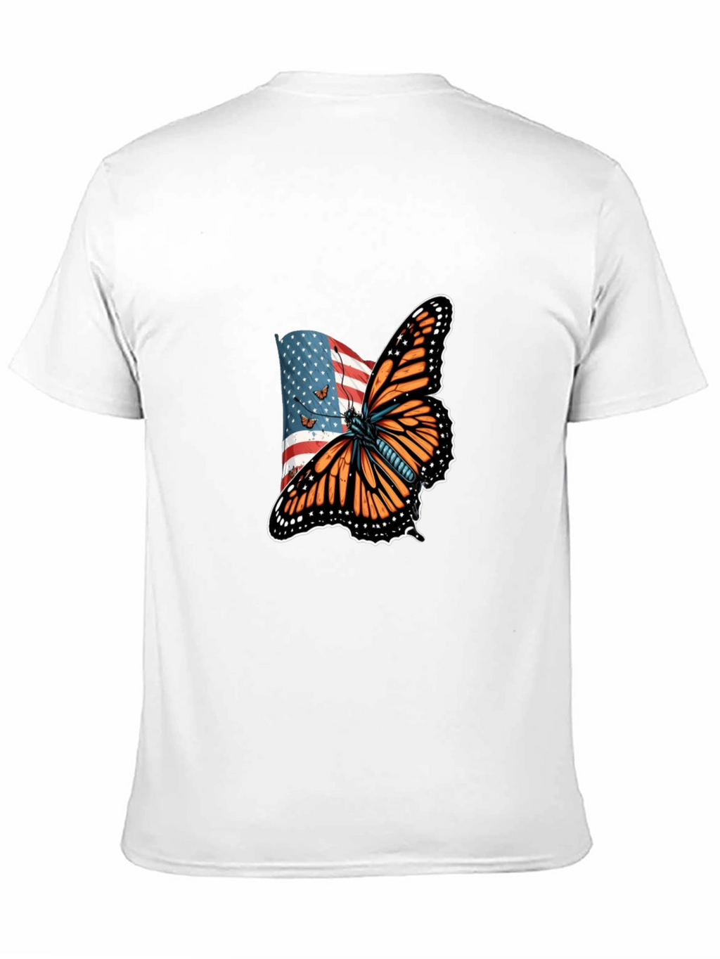 American Flag Butterfly Graphic T-Shirt