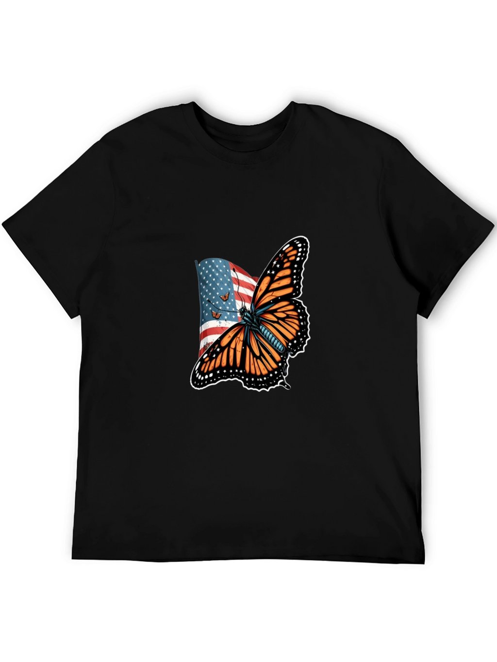 American Flag Butterfly Graphic T-Shirt