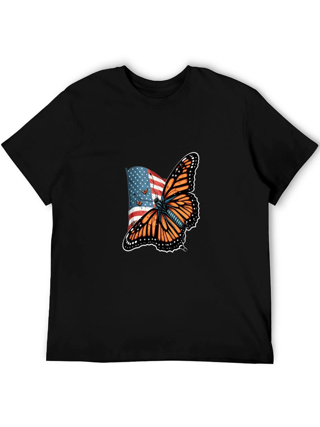American Flag Butterfly Graphic T-Shirt