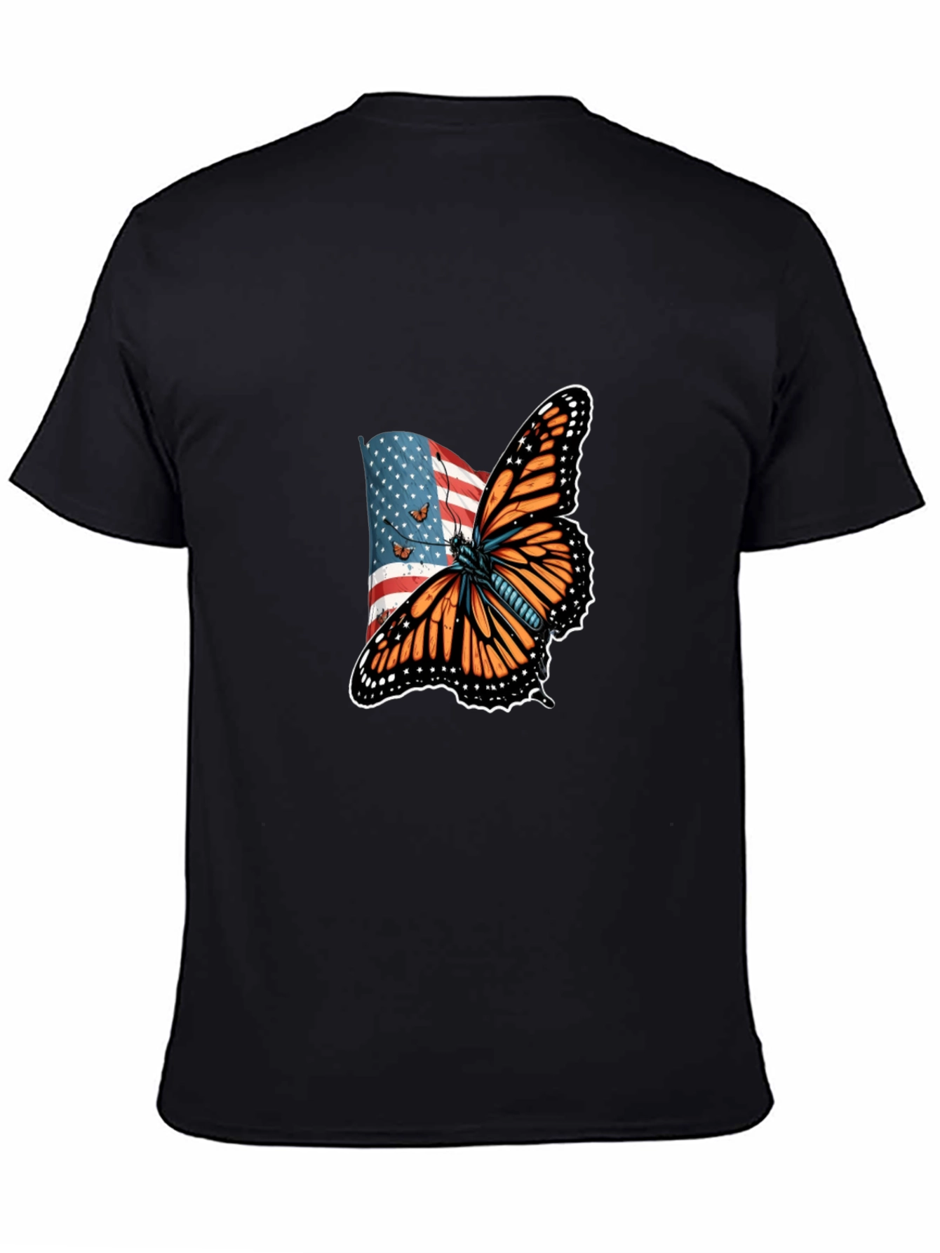 American Flag Butterfly Graphic T-Shirt
