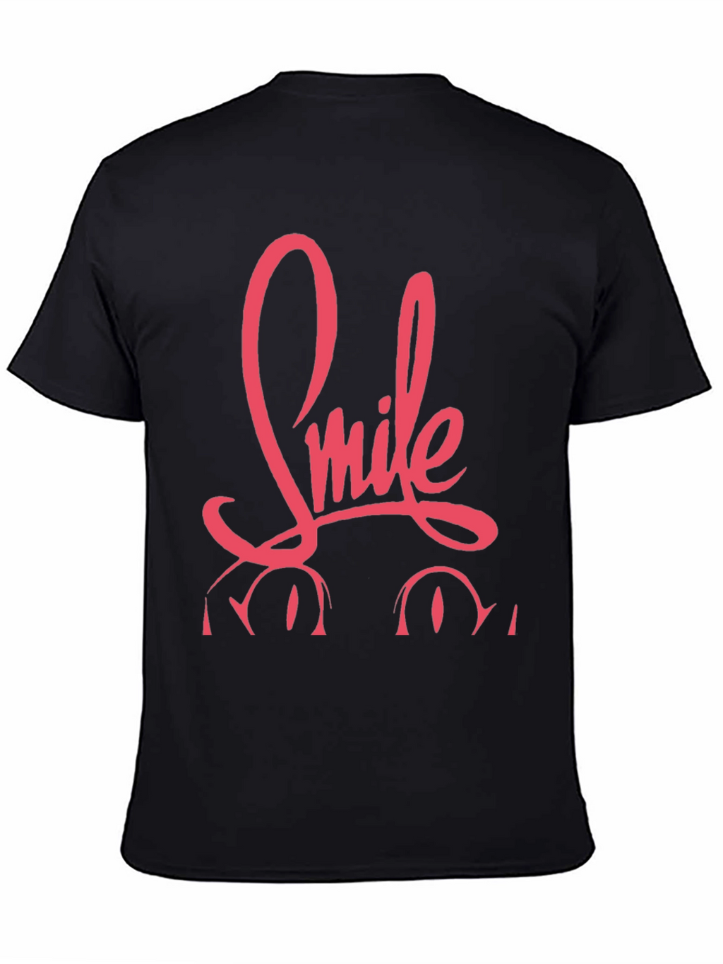 Smile Graphic Print Black Tee