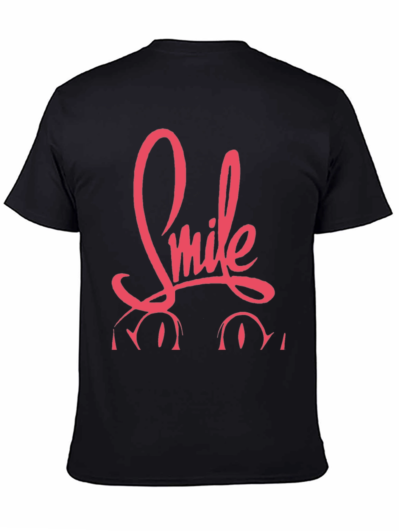 Smile Graphic Print Black Tee