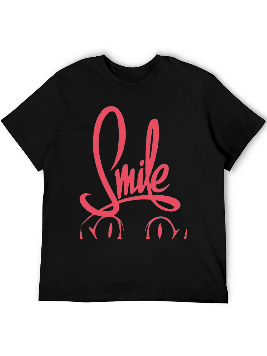 Smile Graphic Print Black Tee
