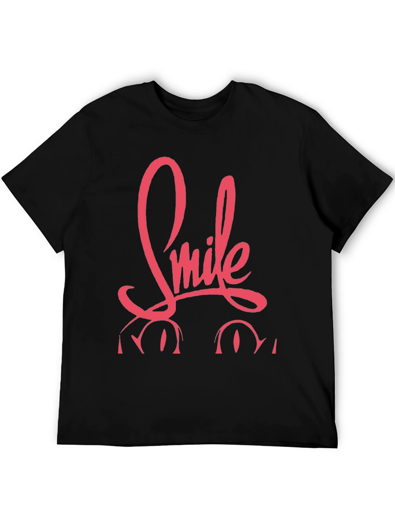 Smile Graphic Print Black Tee