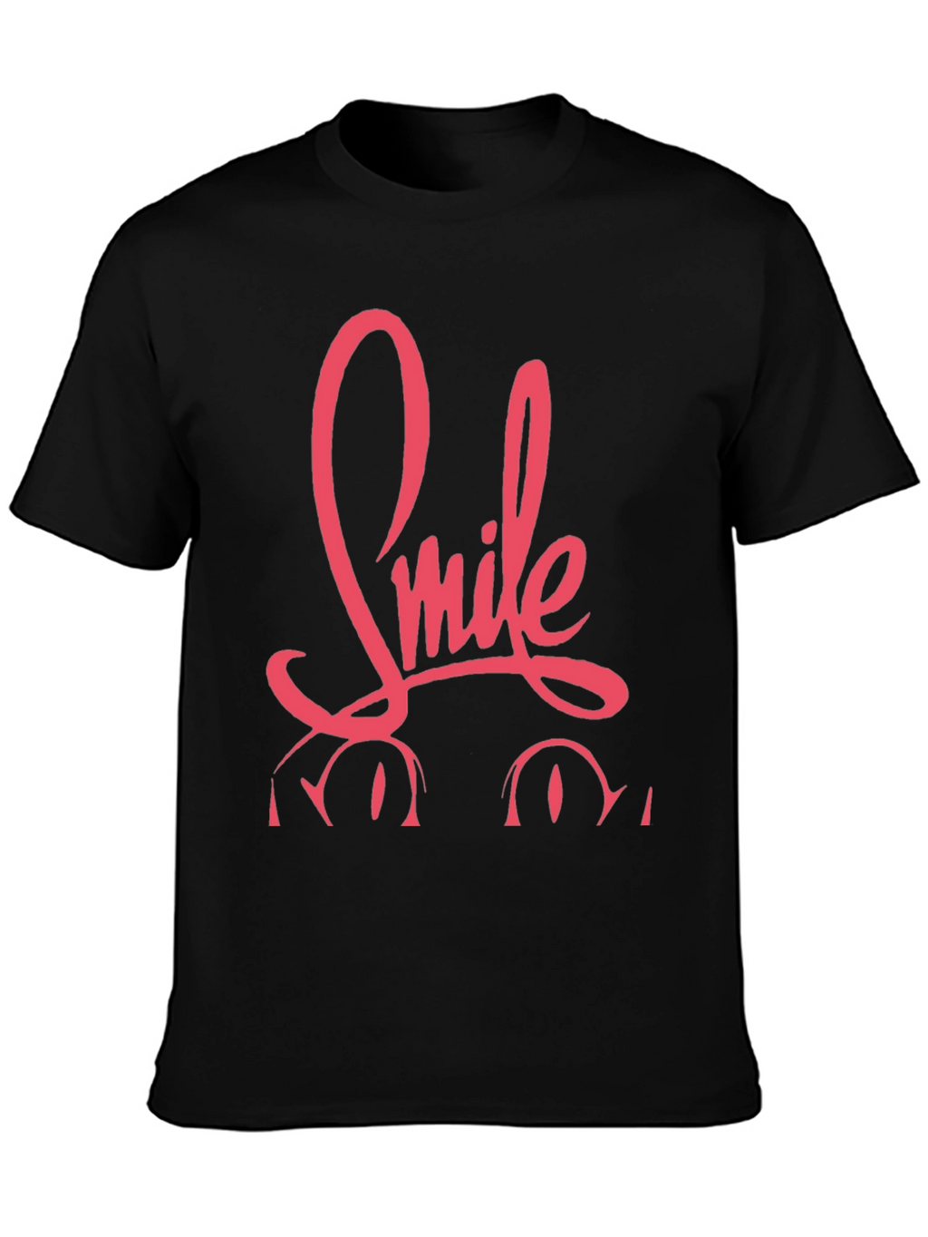 Smile Graphic Print Black Tee