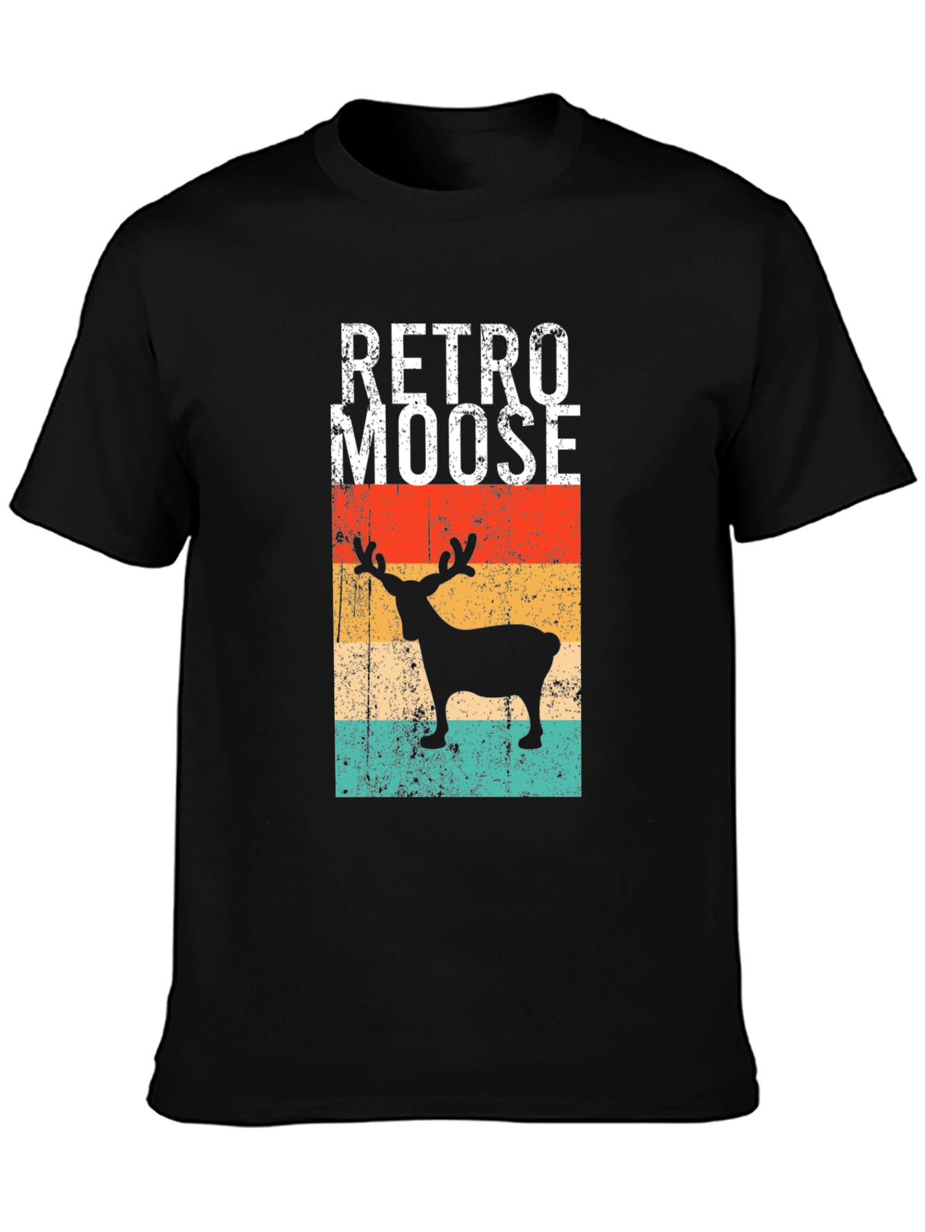 Retro Moose Graphic Tee - Vintage Style