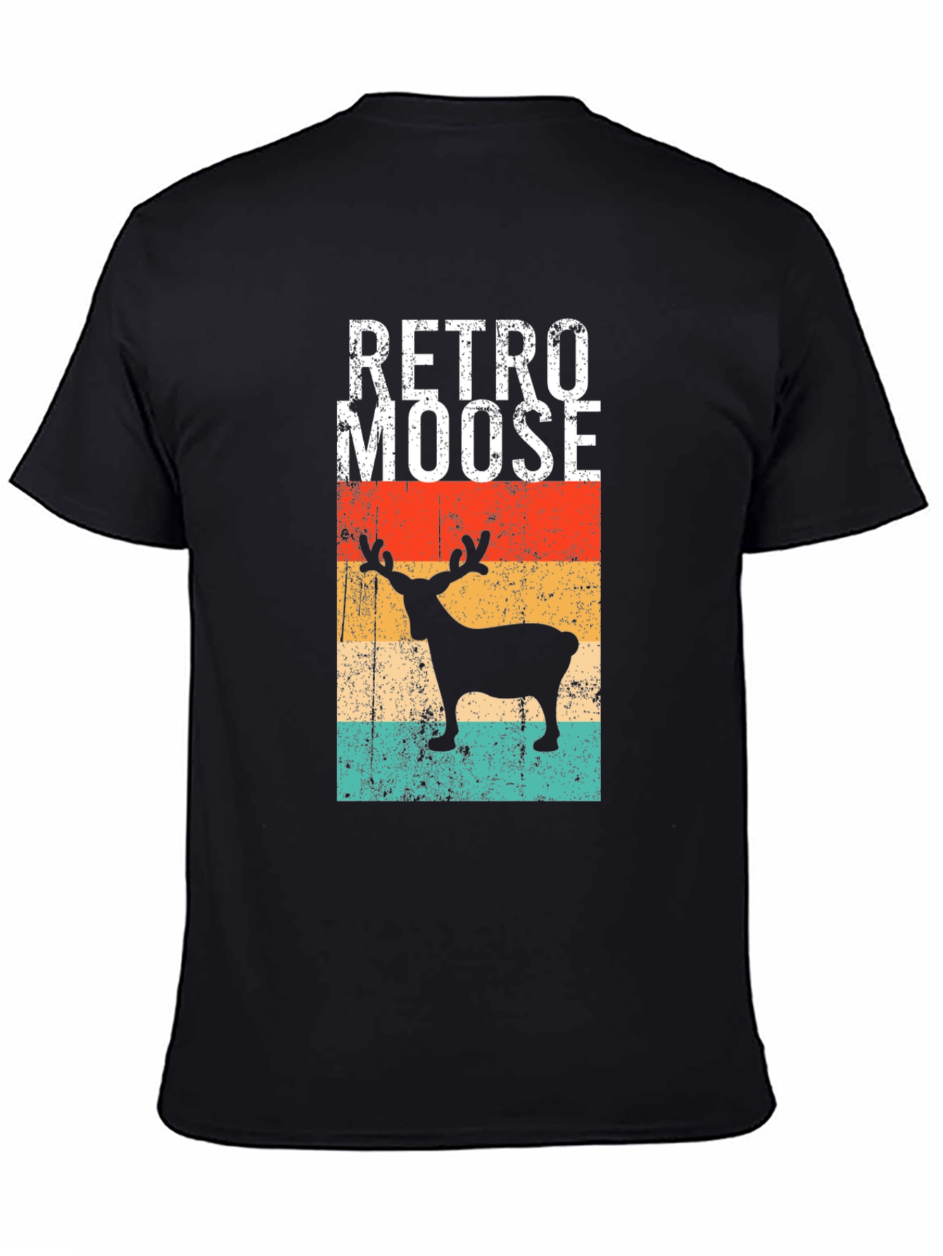 Retro Moose Graphic Tee - Vintage Style