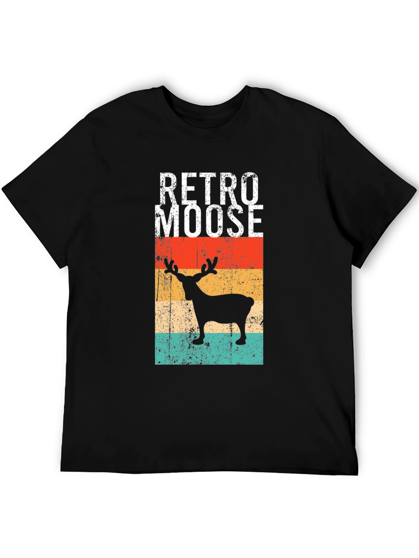 Retro Moose Graphic Tee - Vintage Style