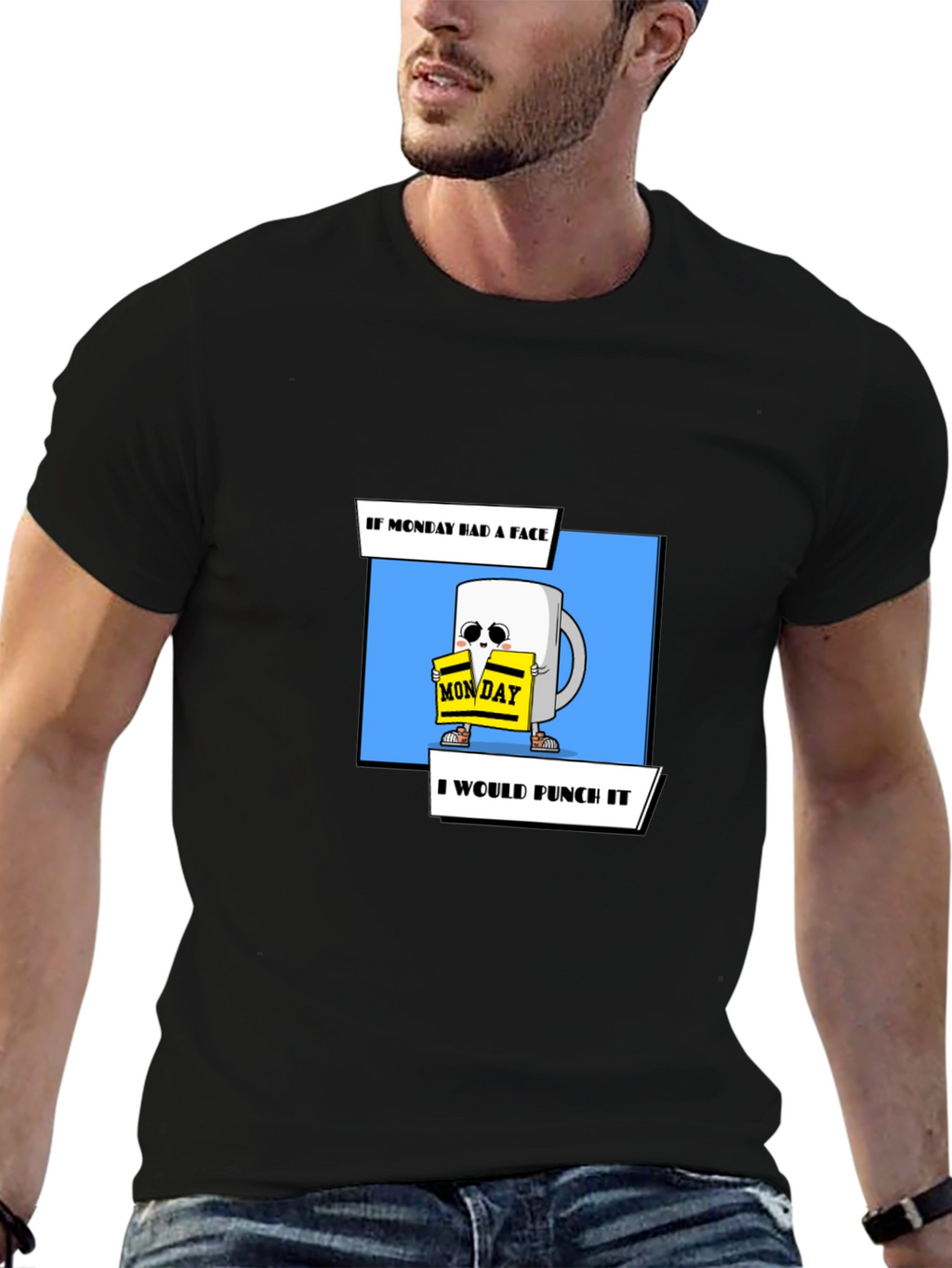 Funny Monday Coffee Mug Punch T-Shirt