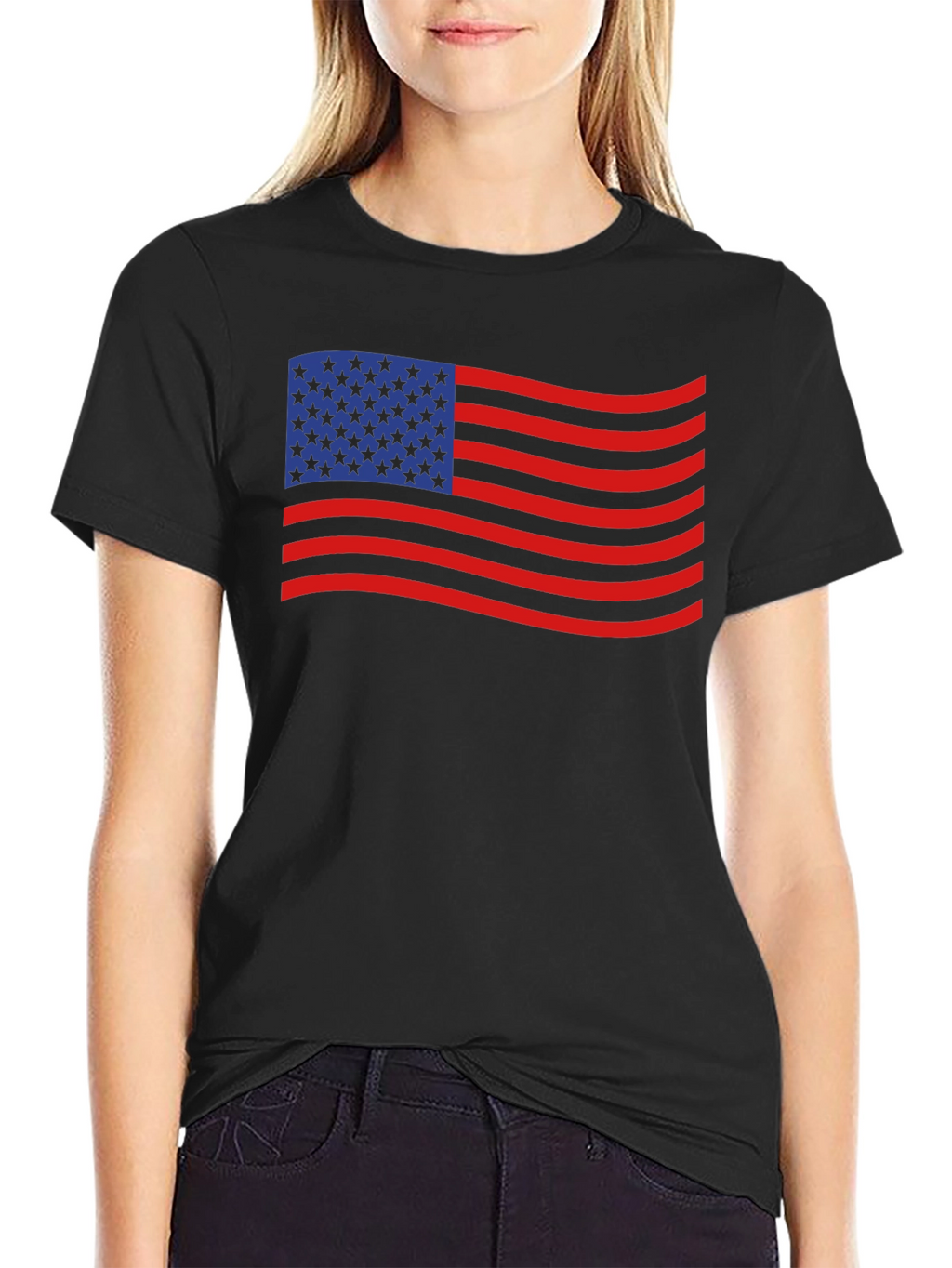 American Flag Waving T-Shirt - Patriotic USA Tee