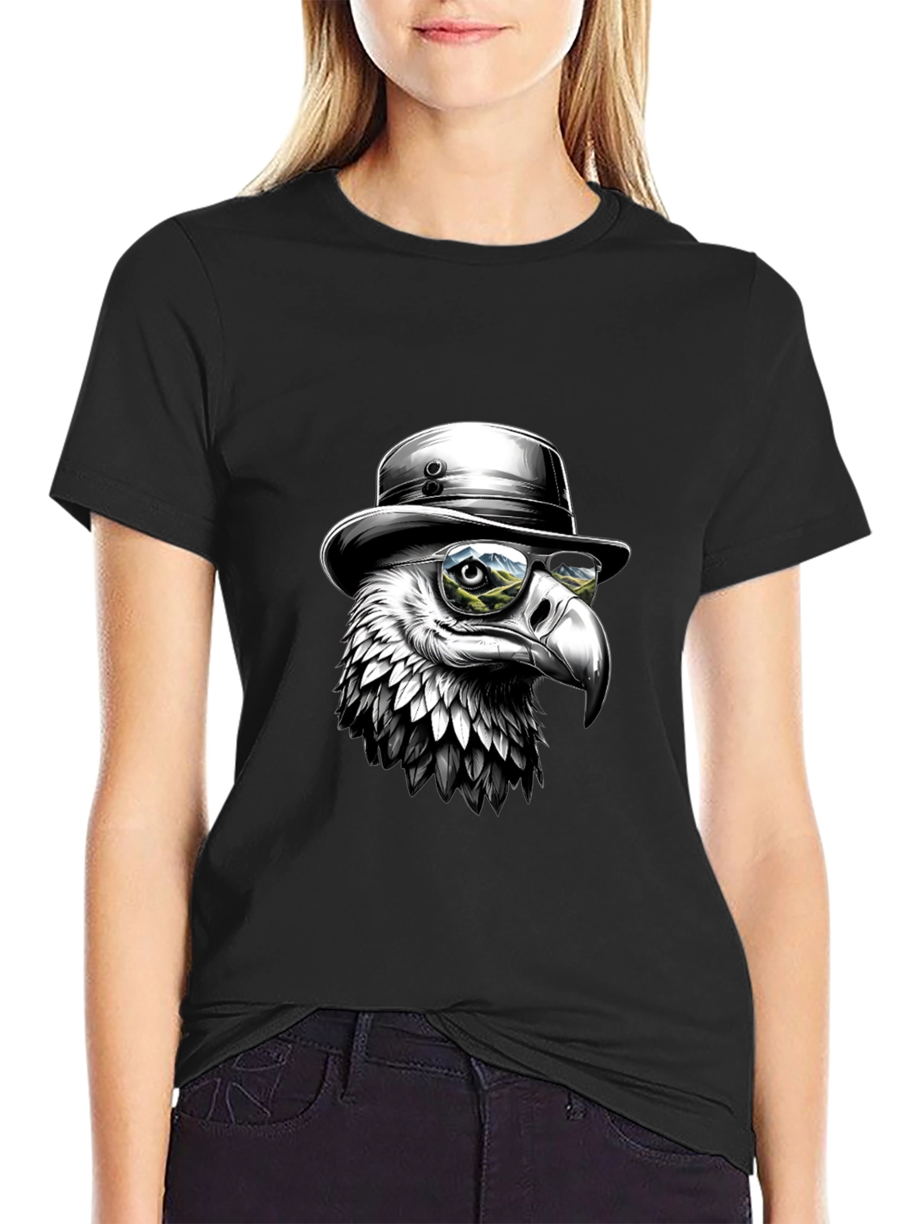 Cool Eagle T-Shirt - Bird with Hat & Glasses