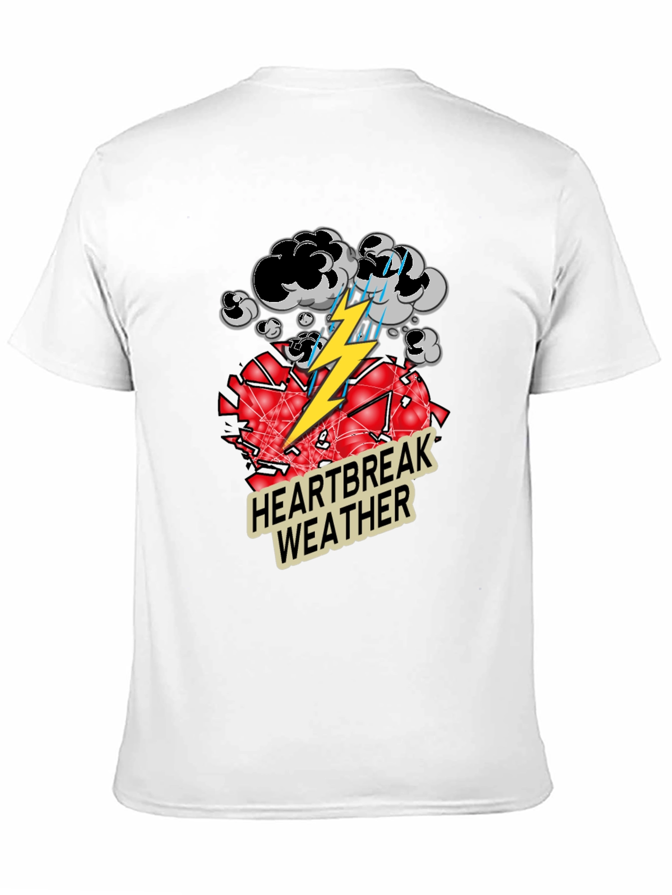 Heartbreak Weather Graphic Tee - Black Cotton T-Shirt