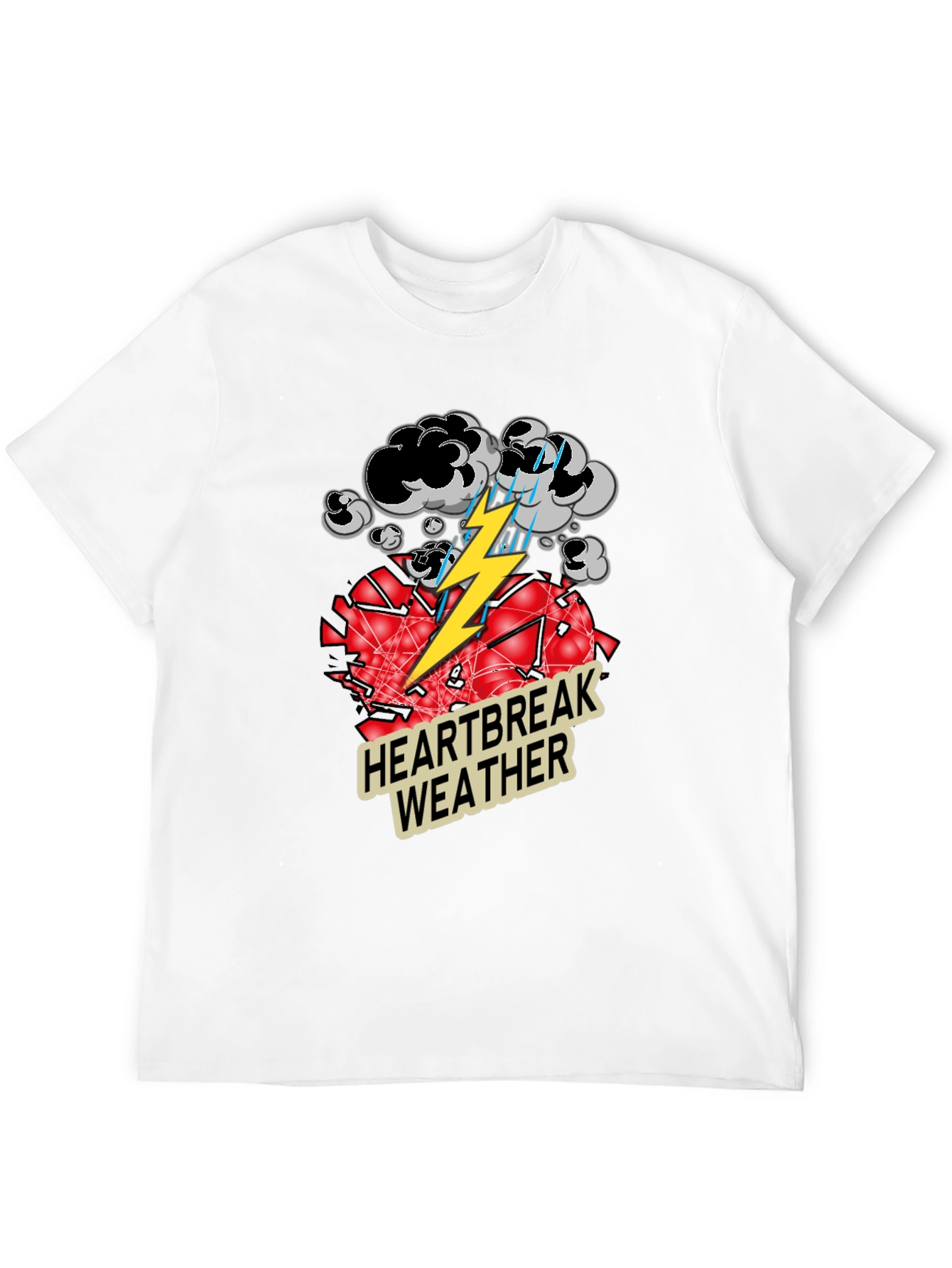 Heartbreak Weather Graphic Tee - Black Cotton T-Shirt