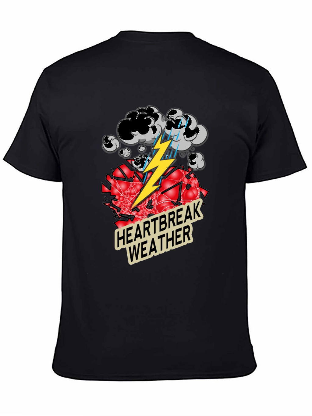 Heartbreak Weather Graphic Tee - Black Cotton T-Shirt