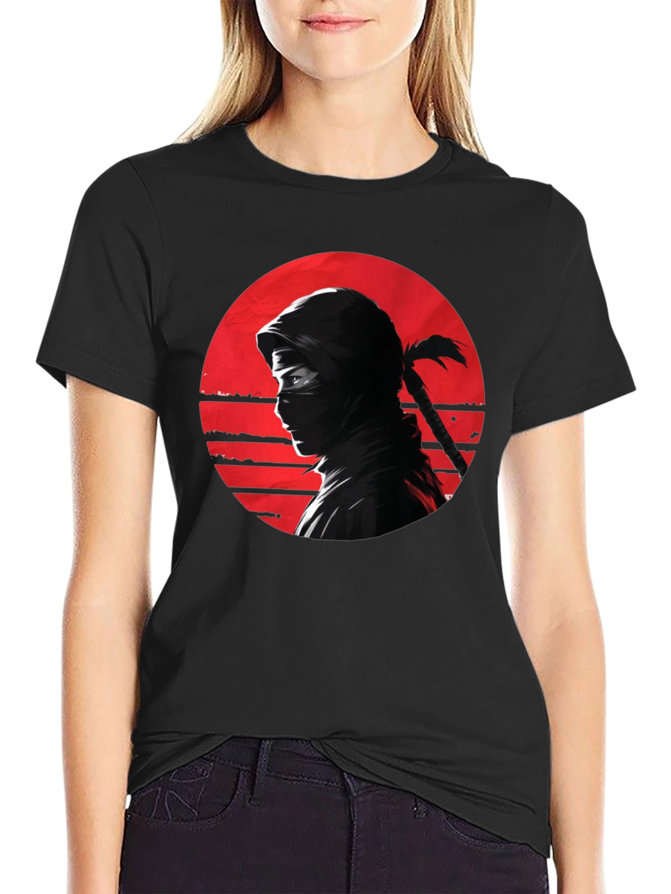 Ninja Sunset Graphic Tee - Black