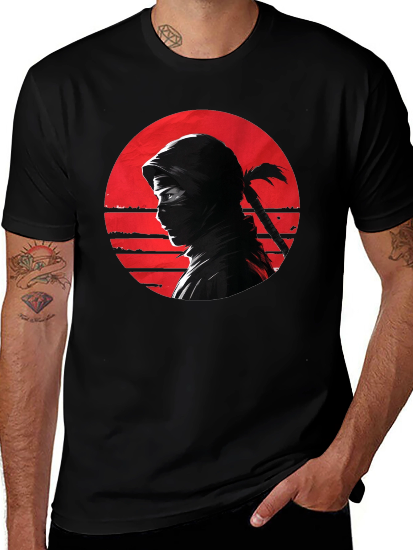 Ninja Sunset Graphic Tee - Black