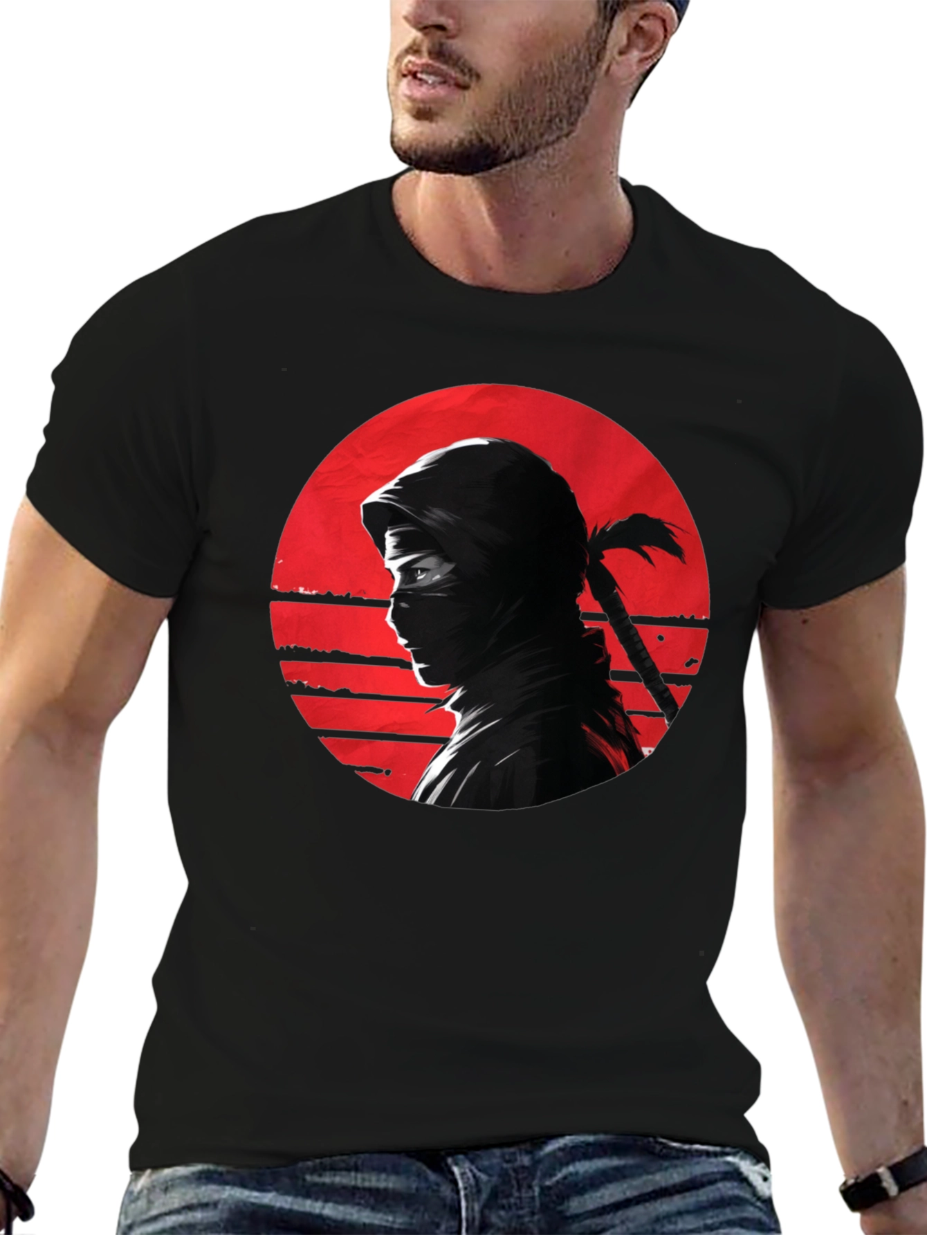 Ninja Sunset Graphic Tee - Black