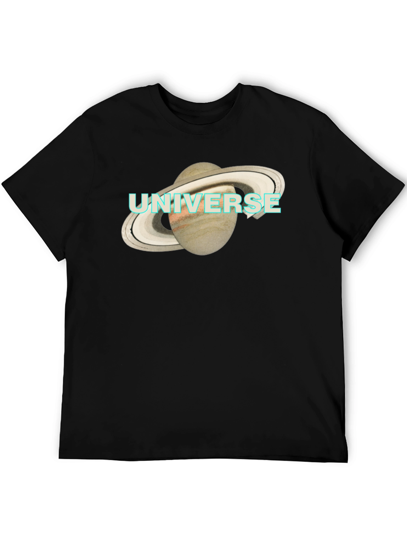 Universe Saturn Graphic T-Shirt - Mens Black Tee