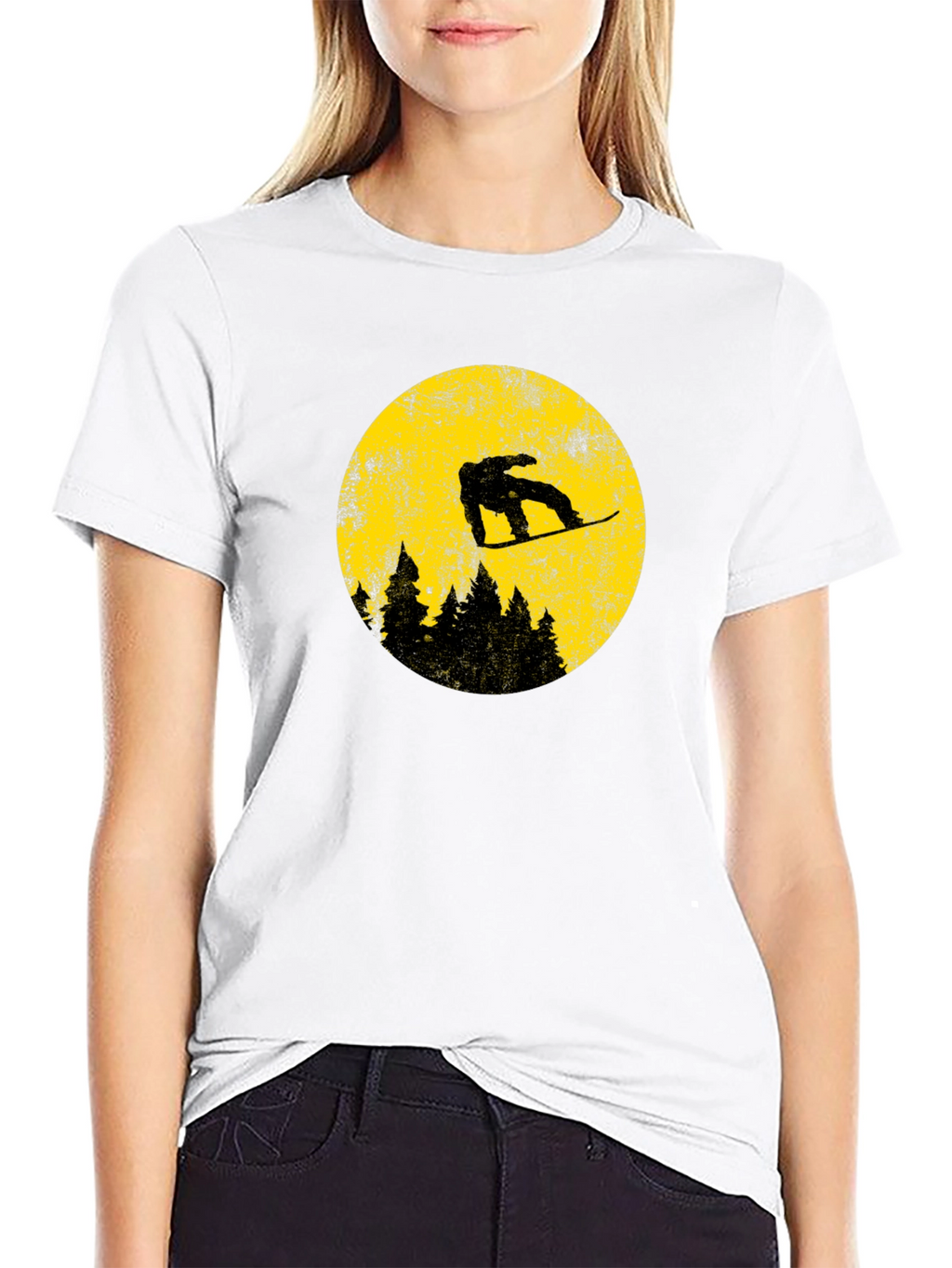 Snowboarder Moon Graphic Tee