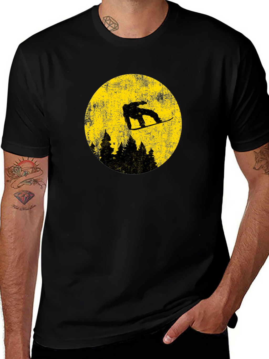 Snowboarder Moon Graphic Tee