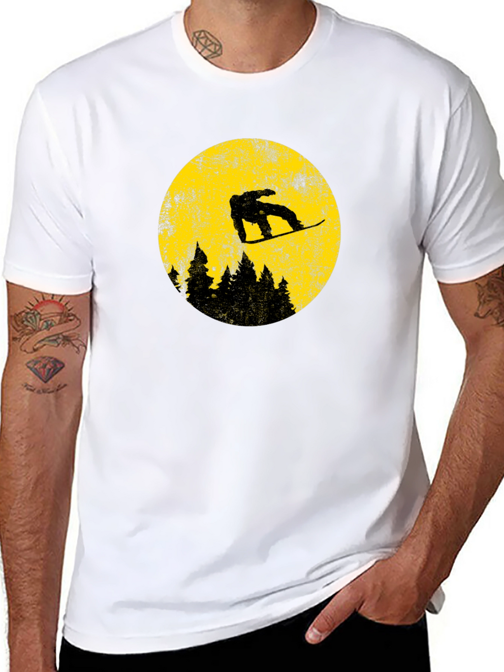 Snowboarder Moon Graphic Tee