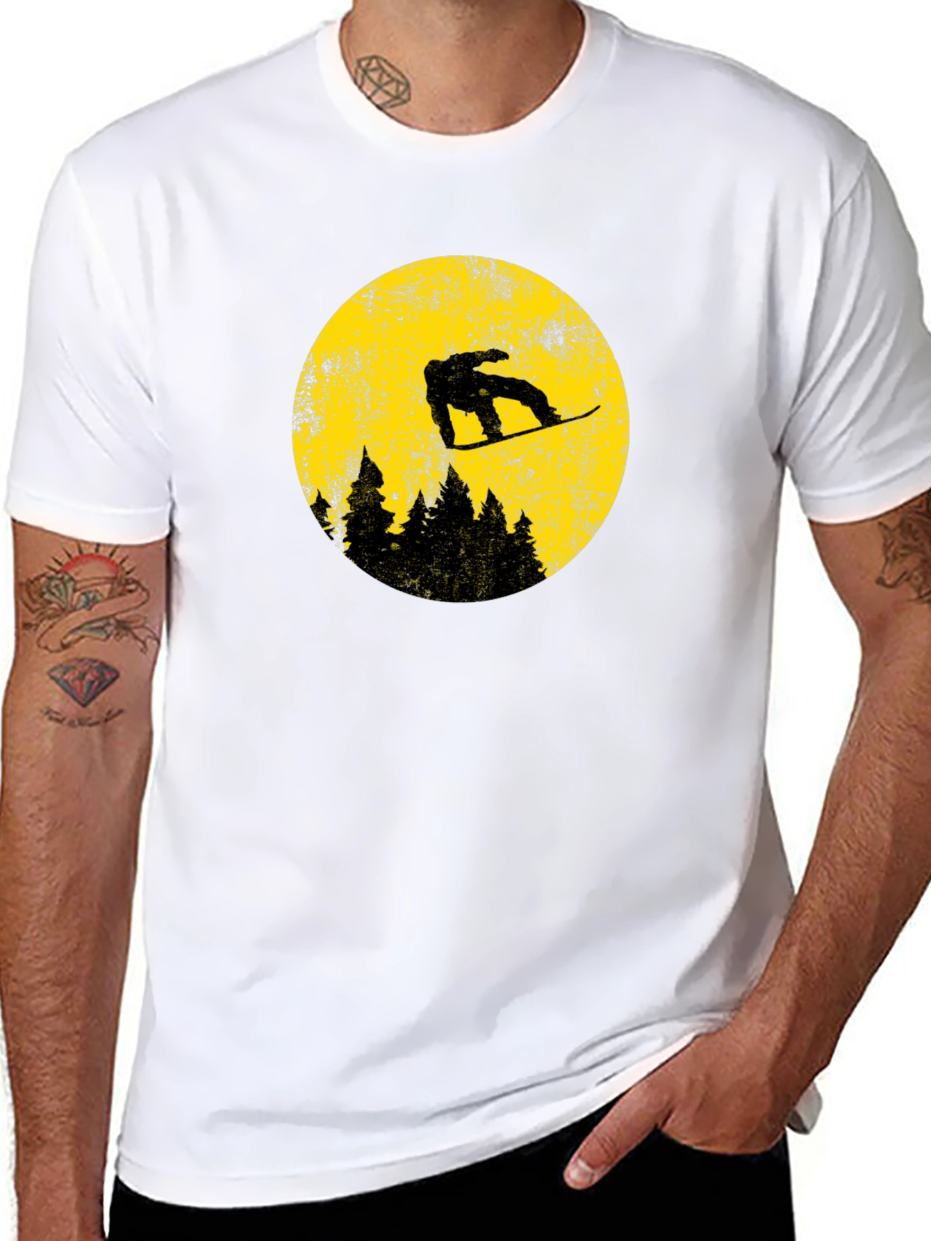 Snowboarder Moon Graphic Tee