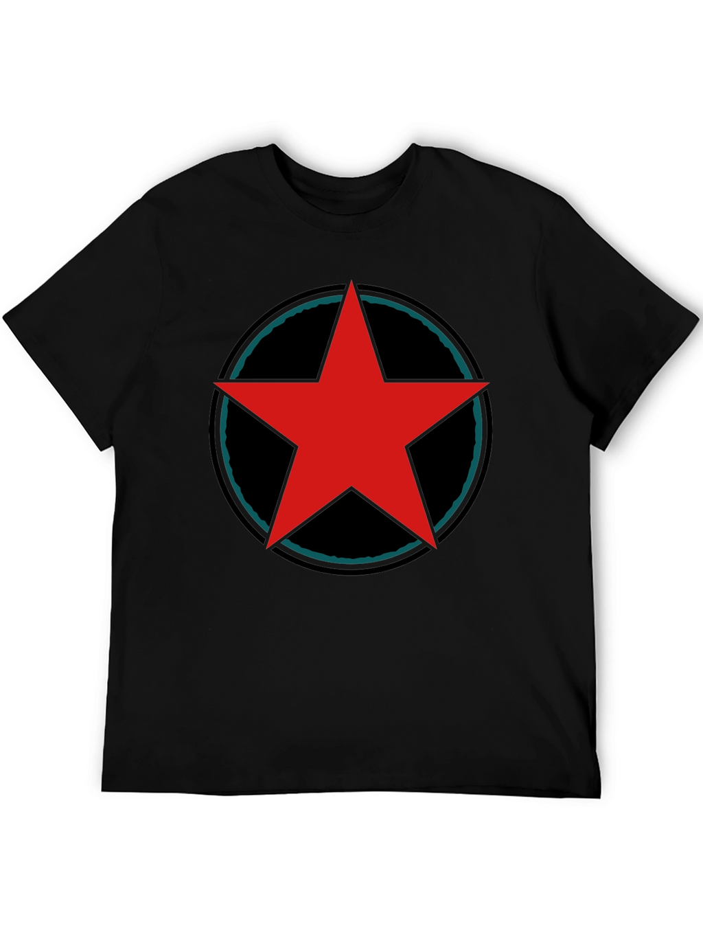 Red Star Graphic Black T-Shirt