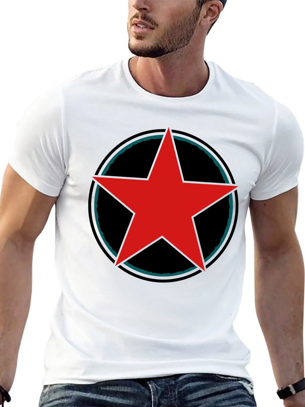 Red Star Graphic Black T-Shirt