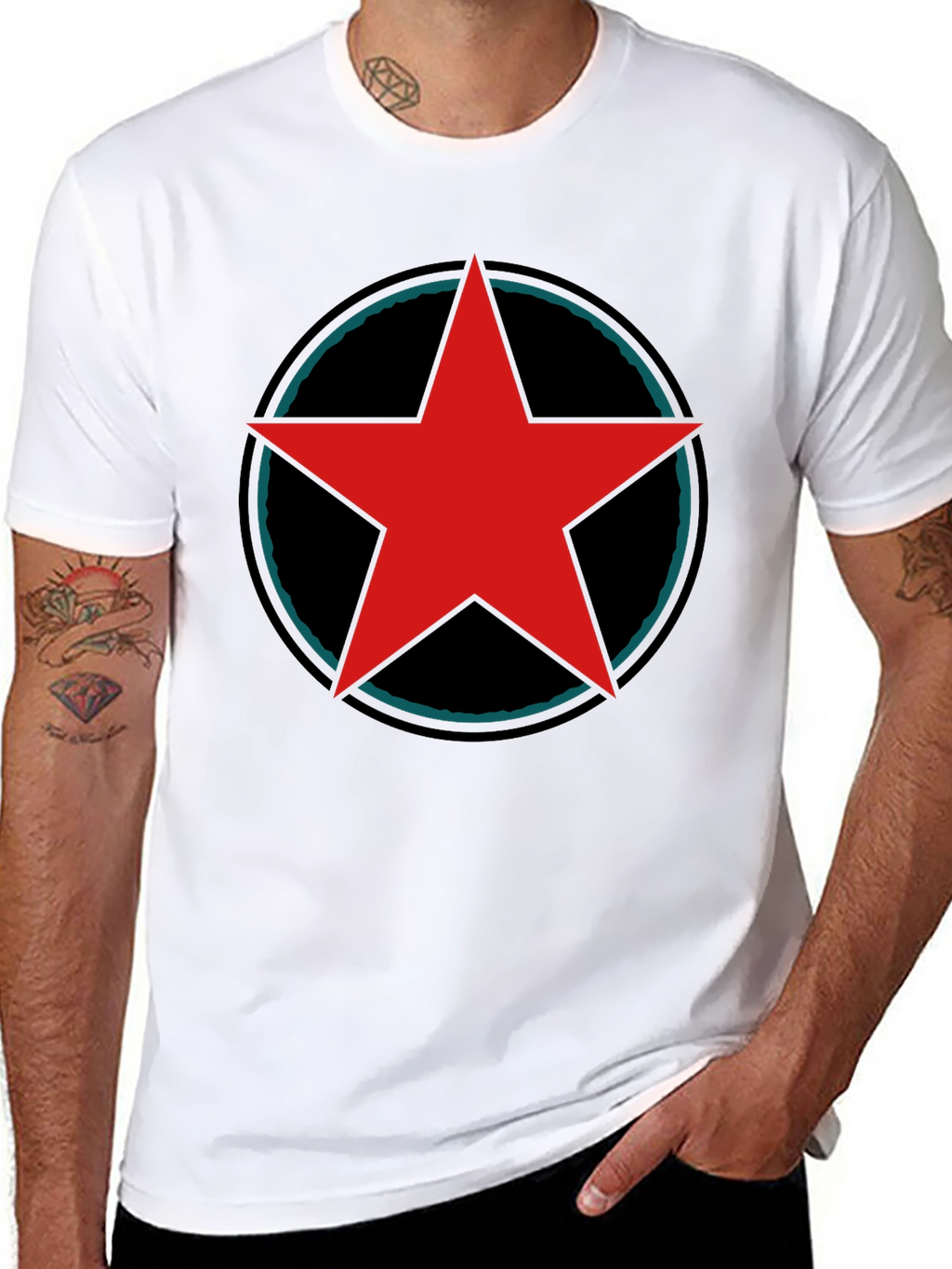 Red Star Graphic Black T-Shirt