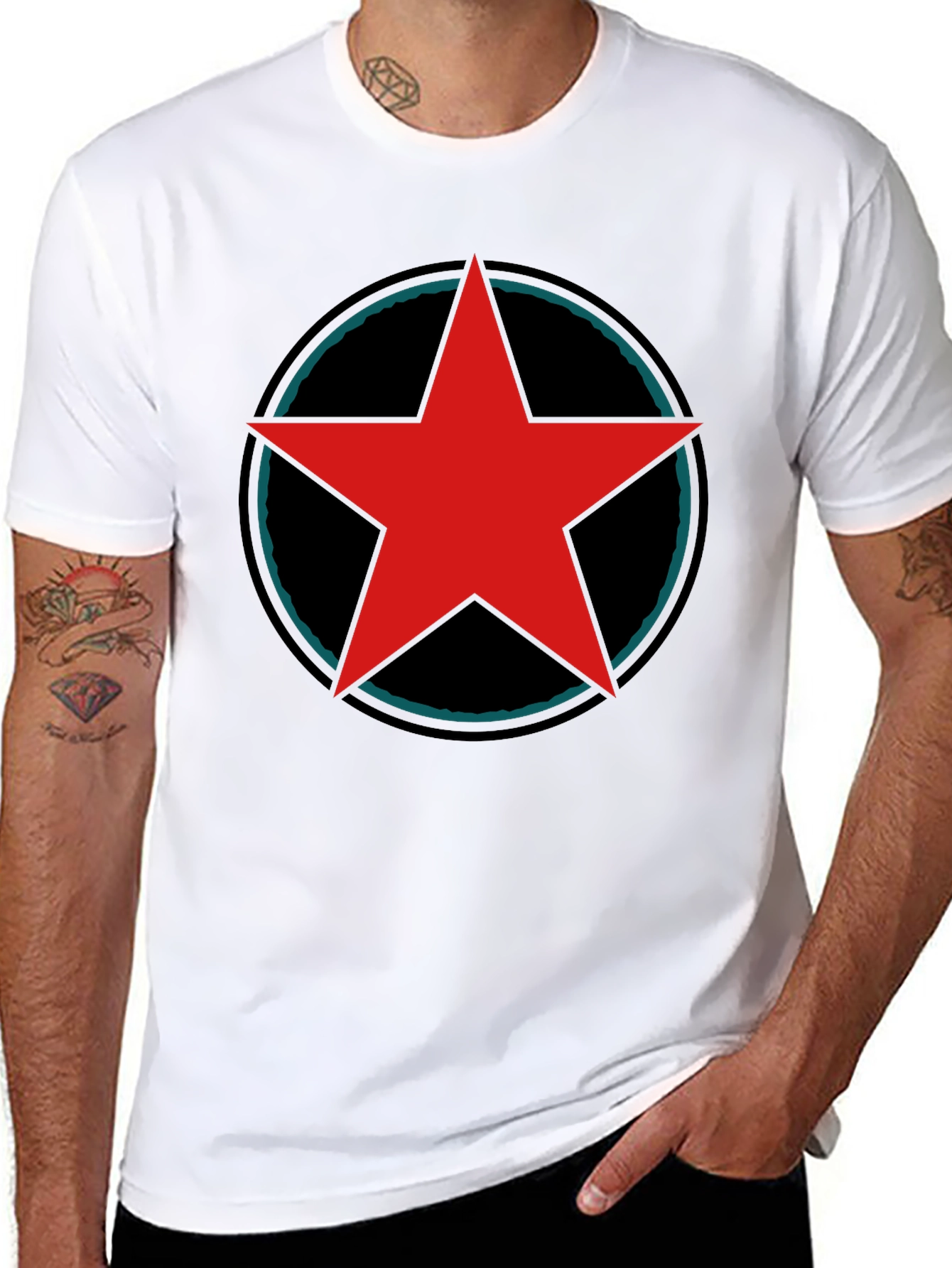 Red Star Graphic Black T-Shirt