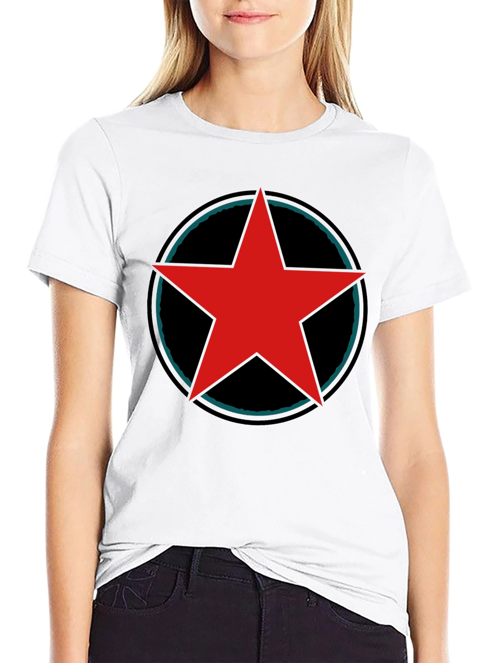 Red Star Graphic Black T-Shirt
