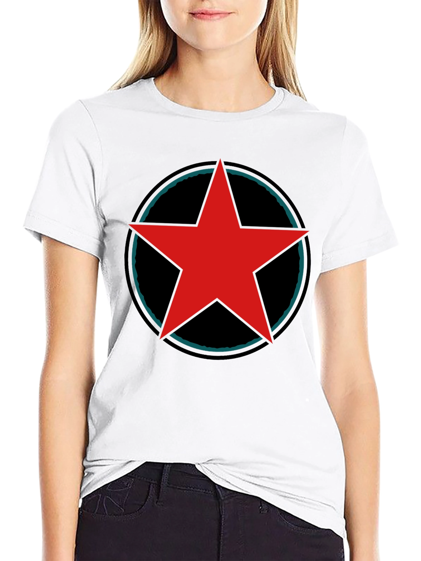 Red Star Graphic Black T-Shirt