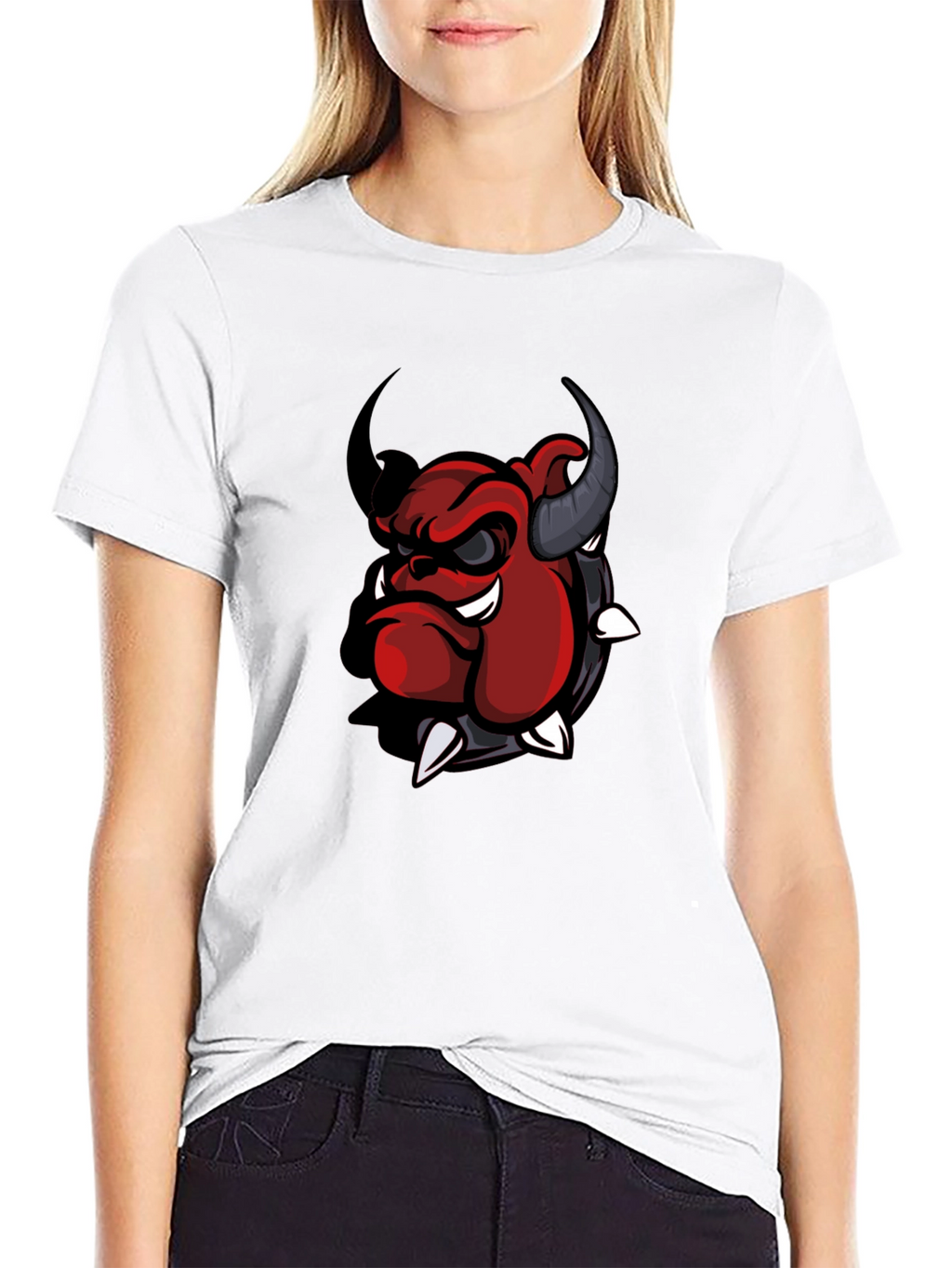 Cool Devil Bulldog Graphic T-Shirt