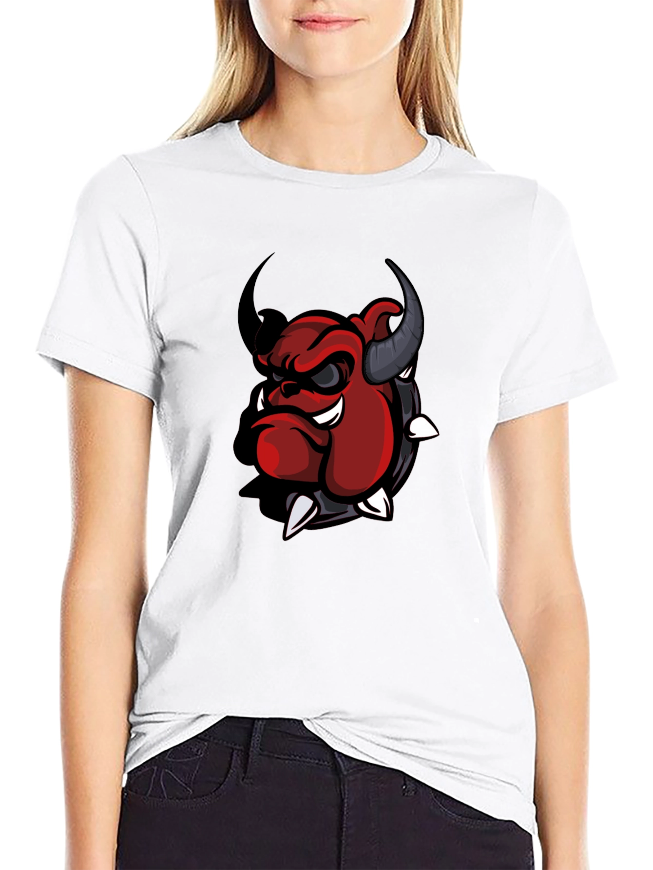 Cool Devil Bulldog Graphic T-Shirt