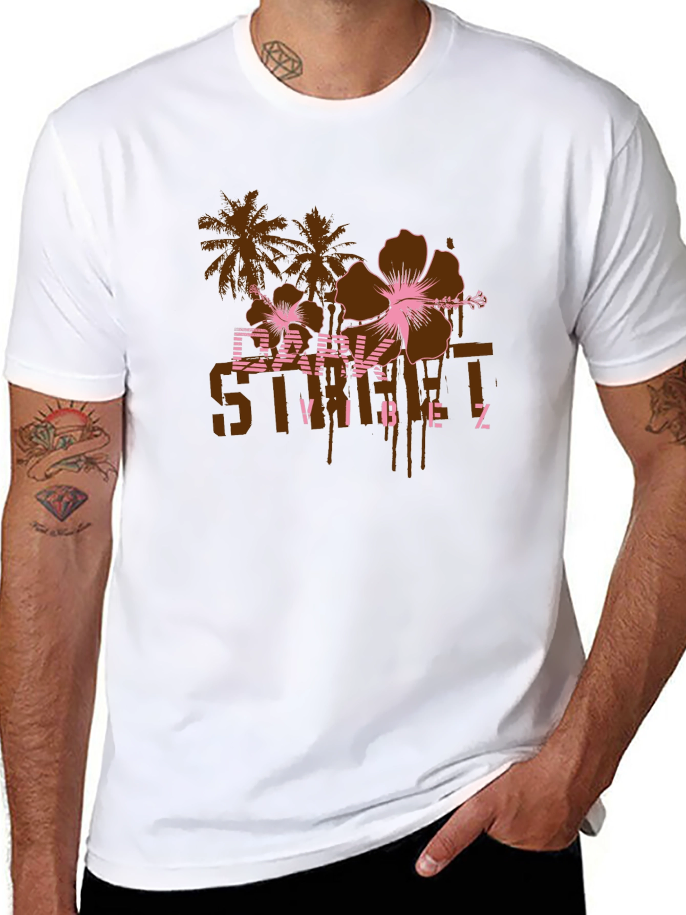 Dark Street Vibes Graphic Print T-Shirt
