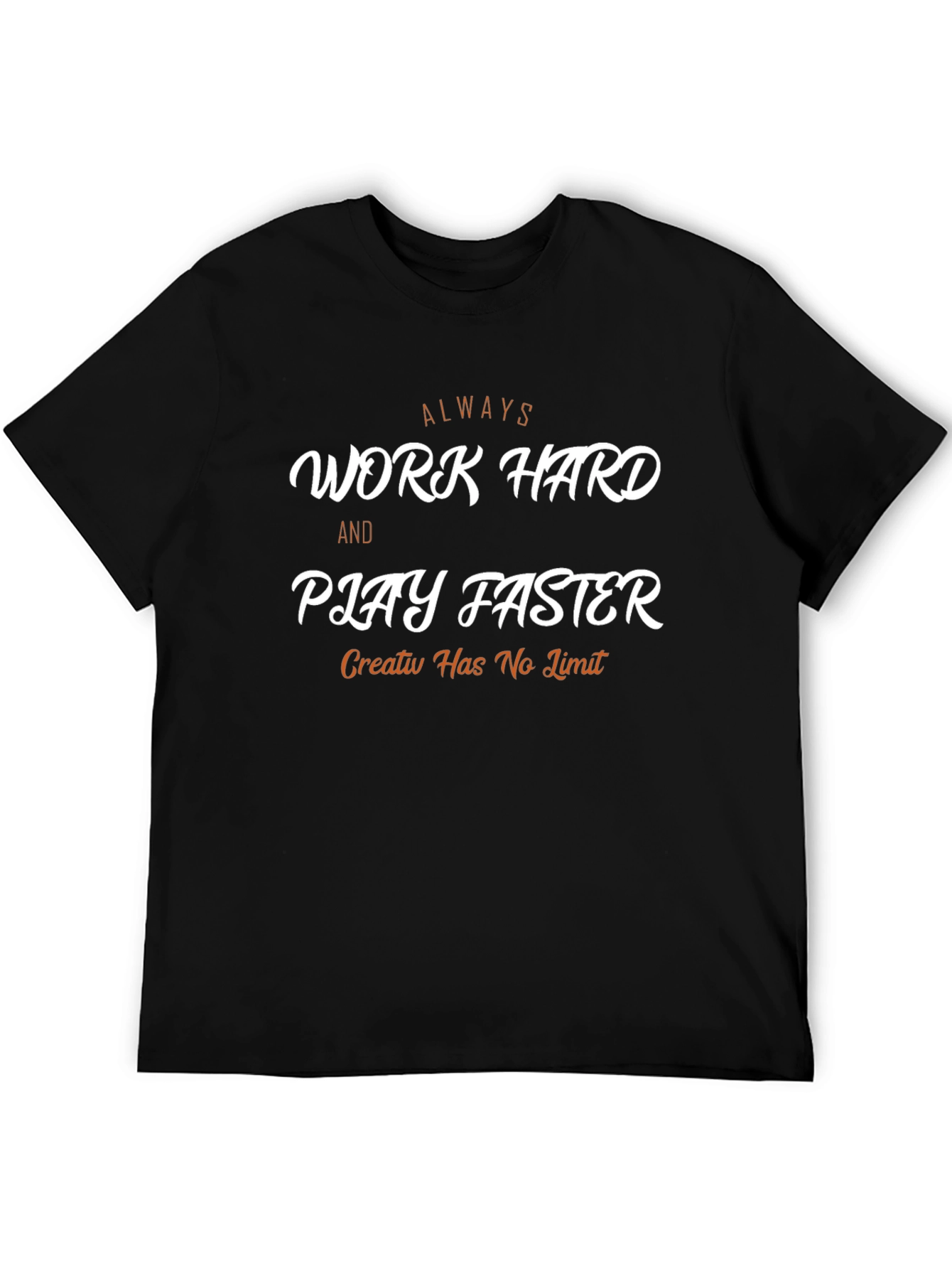 Work Hard Play Faster Black Graphic Tee
