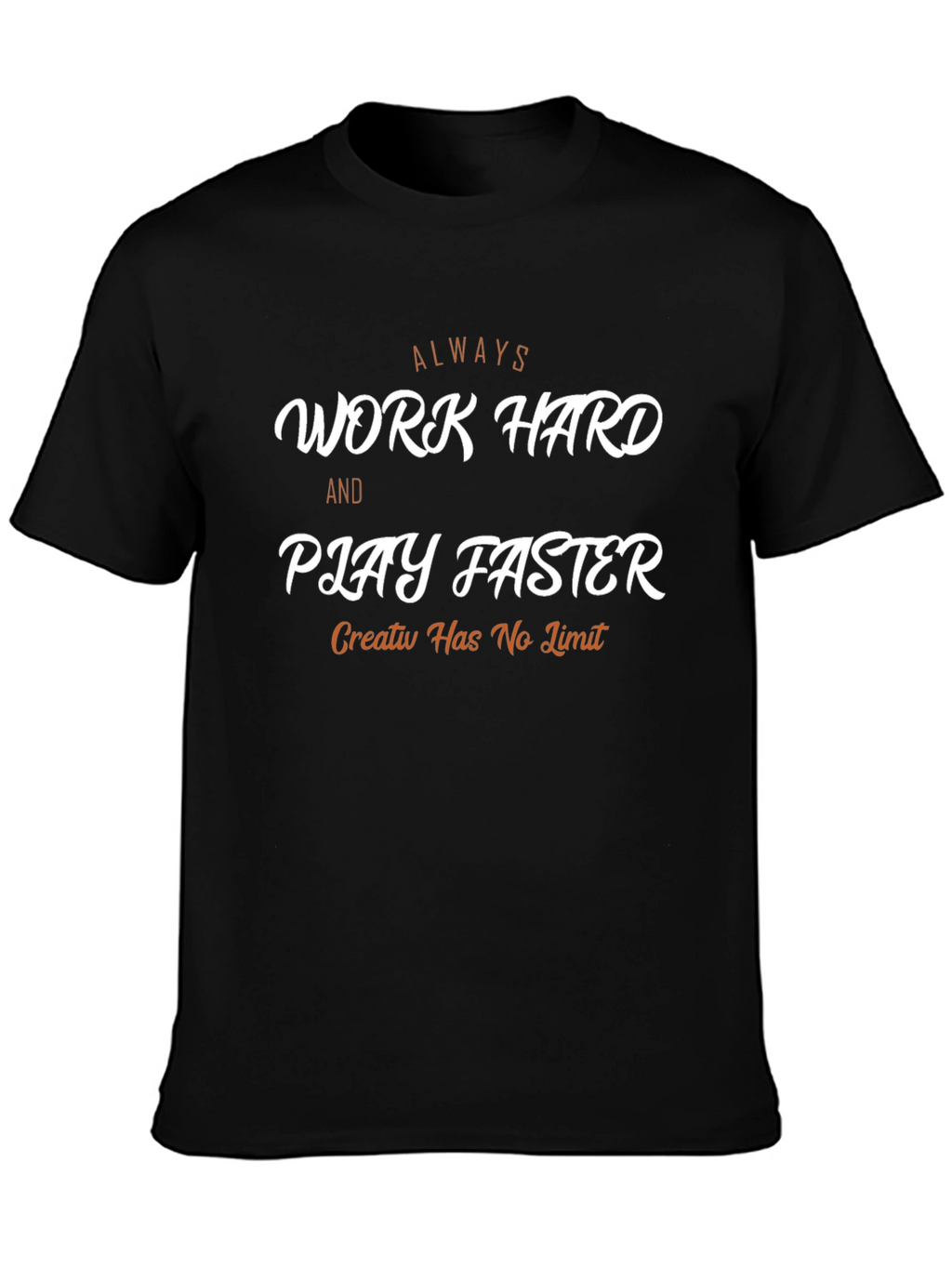 Work Hard Play Faster Black Graphic Tee