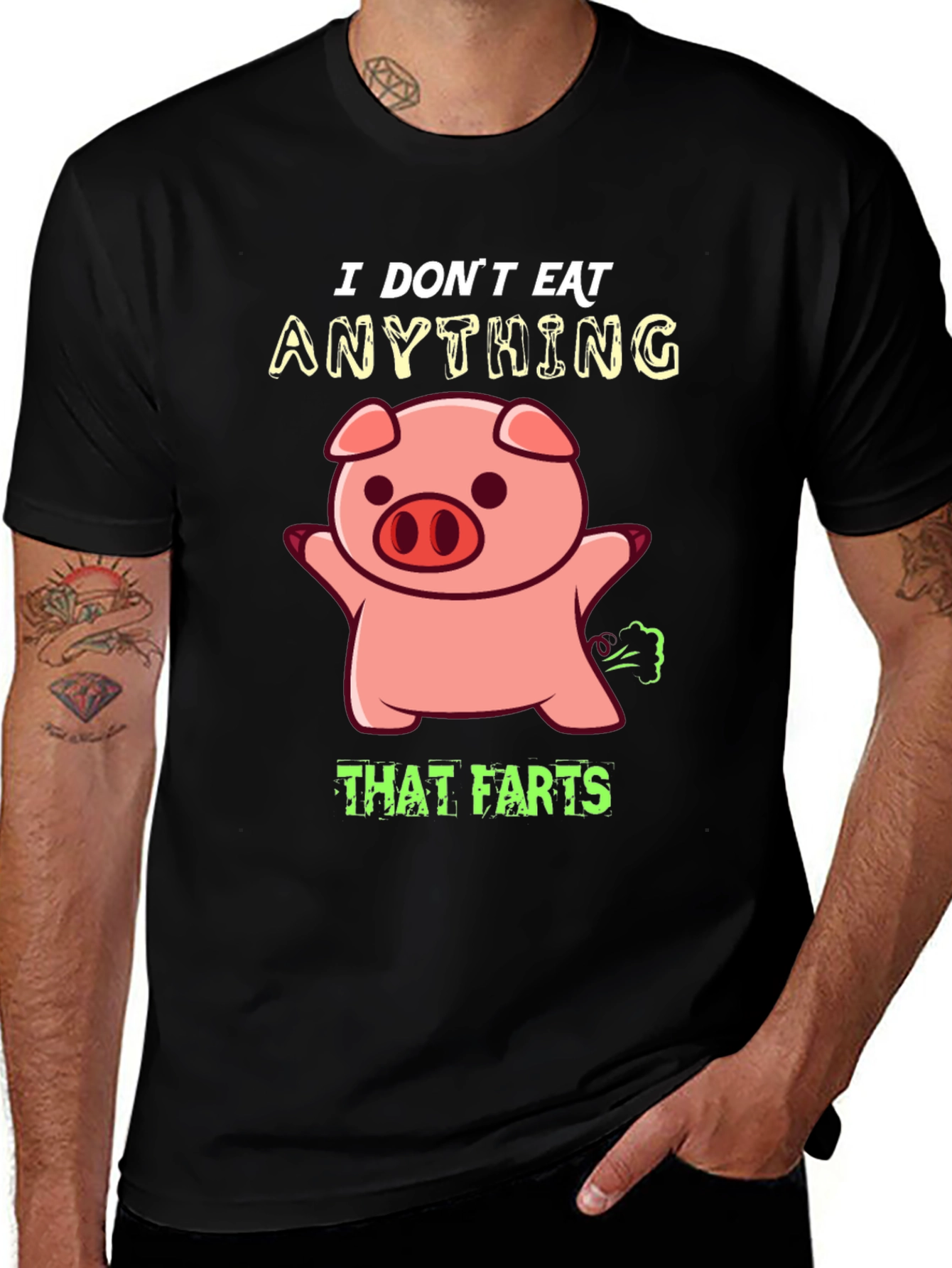 Funny Vegan T-Shirt - I Dont Eat Anything That Farts